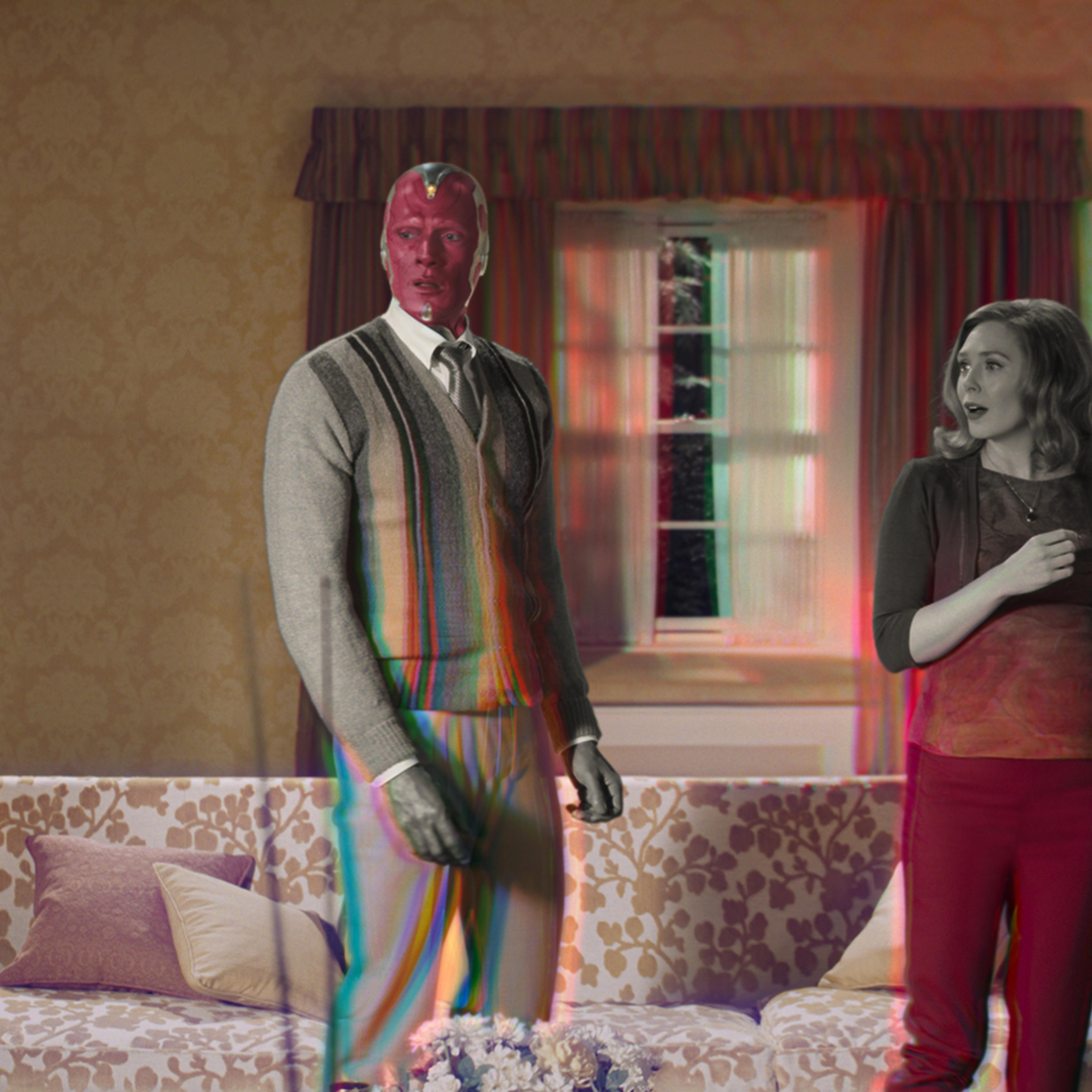 Paul Bettany and Elizabeth Olsen in <i>WandaVision</i>