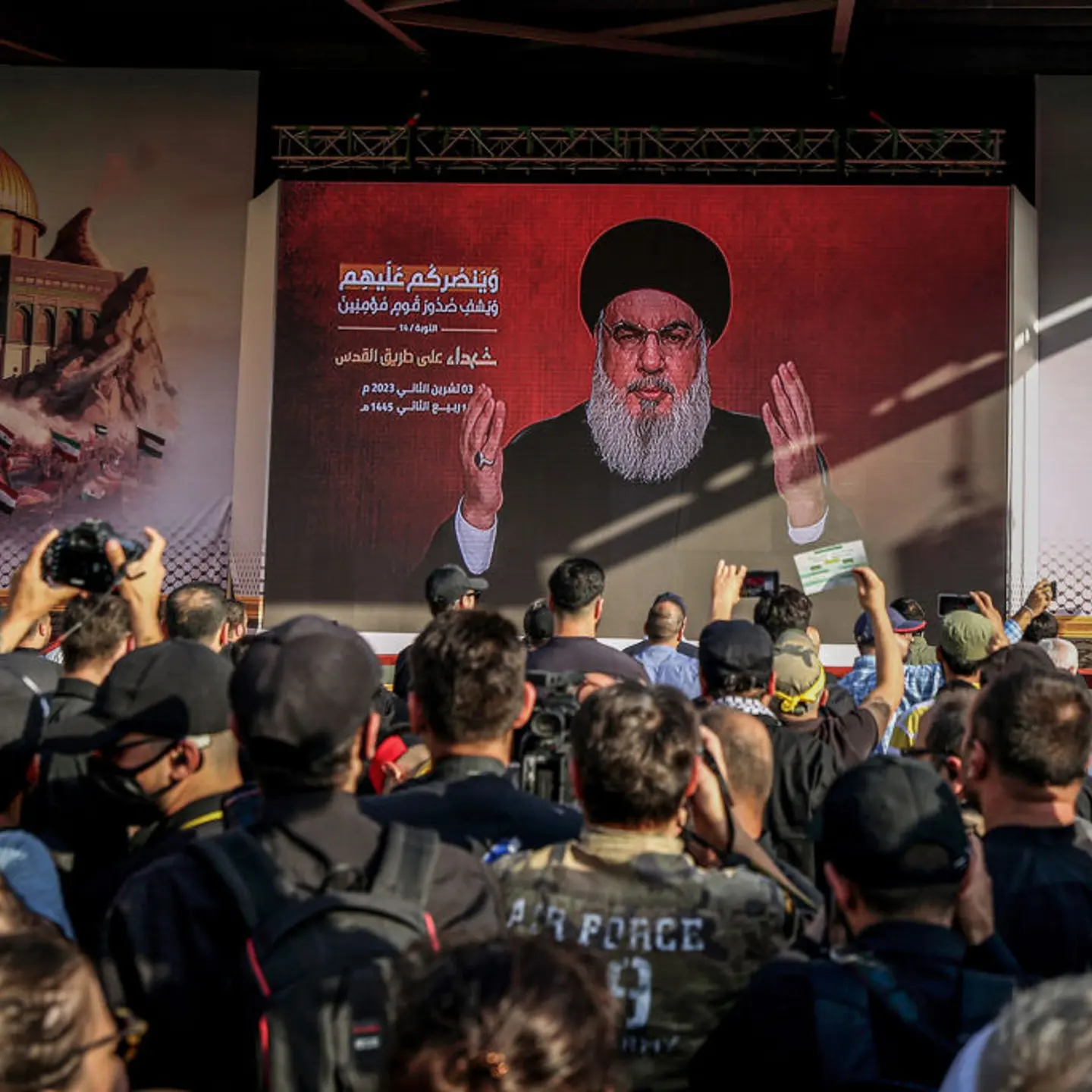Hezbollah leader Hassan Nasrallah speech in Lebanon