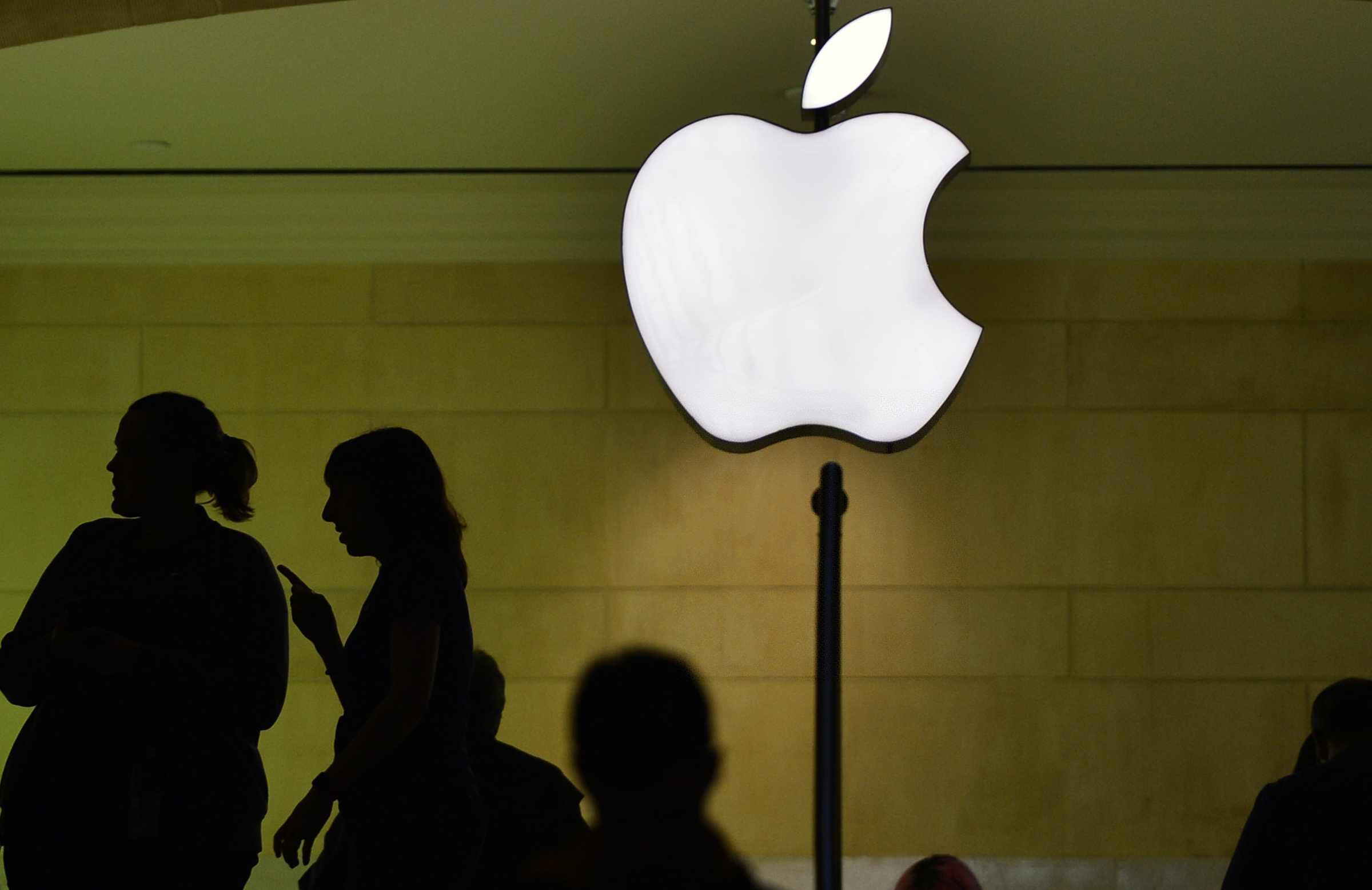 Customers visit the Apple store of the Grand Central Terminal in New York, the United States, March 1, 2016.