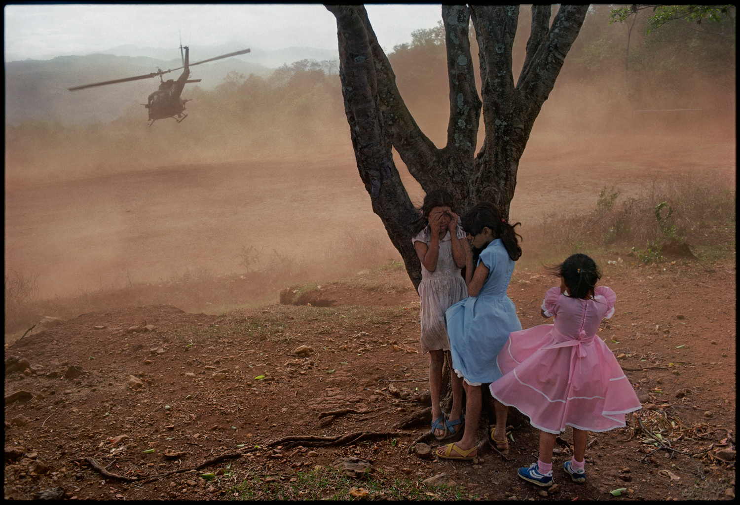 James Nachtwey was awarded the Dresden International Peace Prize on Feb. 11. The remarks delivered by Wim Wenders, below in full, touched on this image from  1984, of the Army evacuating wounded soldiers from a village football field in El Salvador.