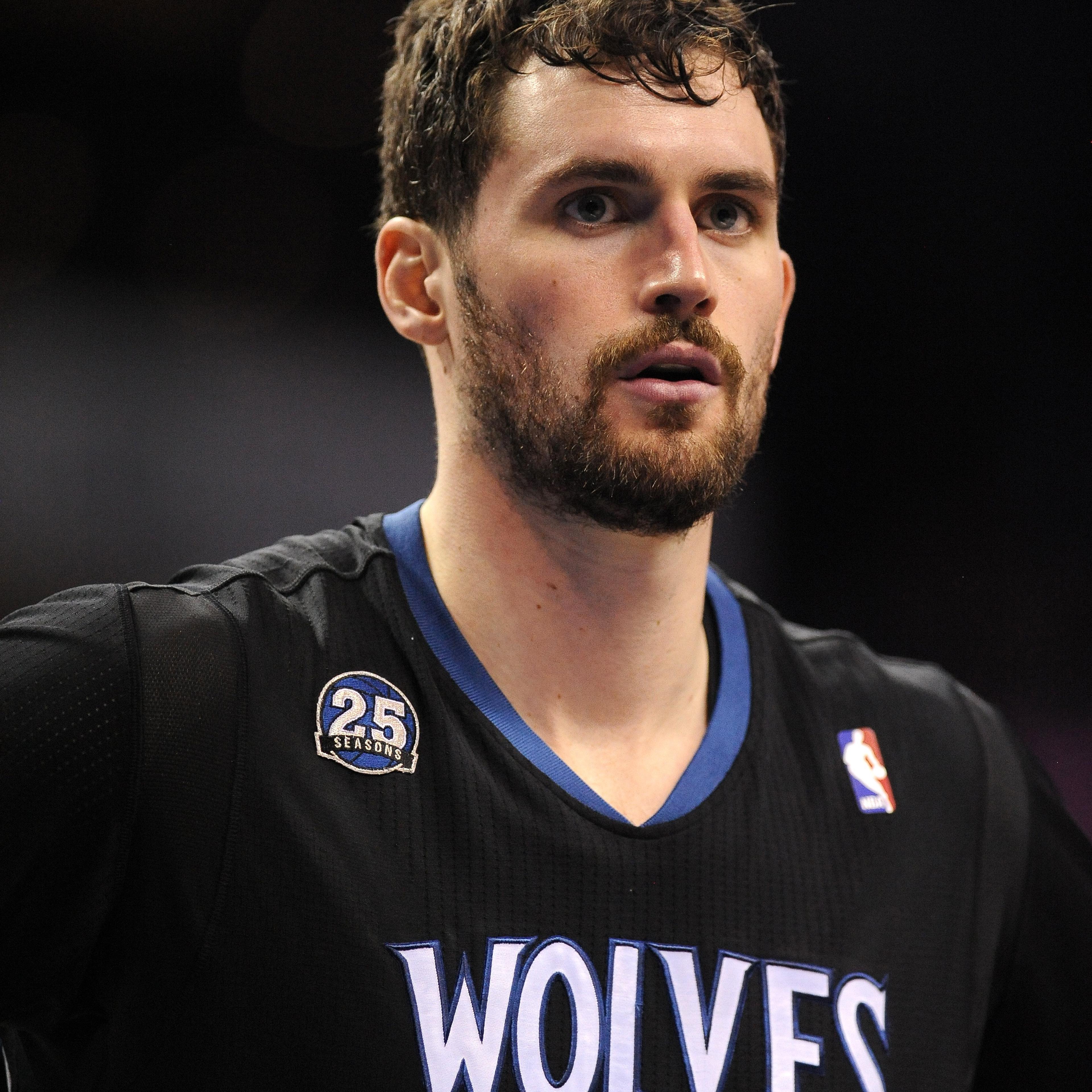 Kevin Love of the Minnesota Timberwolves during a NBA game between the Charlotte Bobcats and the Minnesota Timberwolves at the Time Warner Arena on March 14, 2014 in Charlotte, North Carolina
