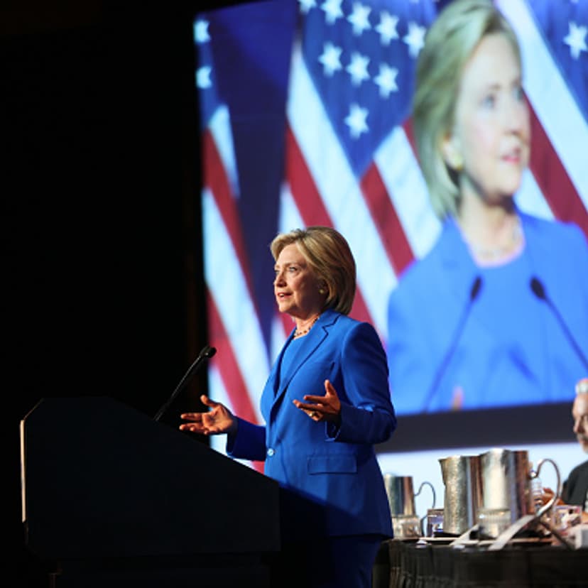 Democratic Presidential candidate Hillary Clinton speaks at the Democratic National Committee summer meeting on August 28, 2015 in Minneapolis, Minnesota.