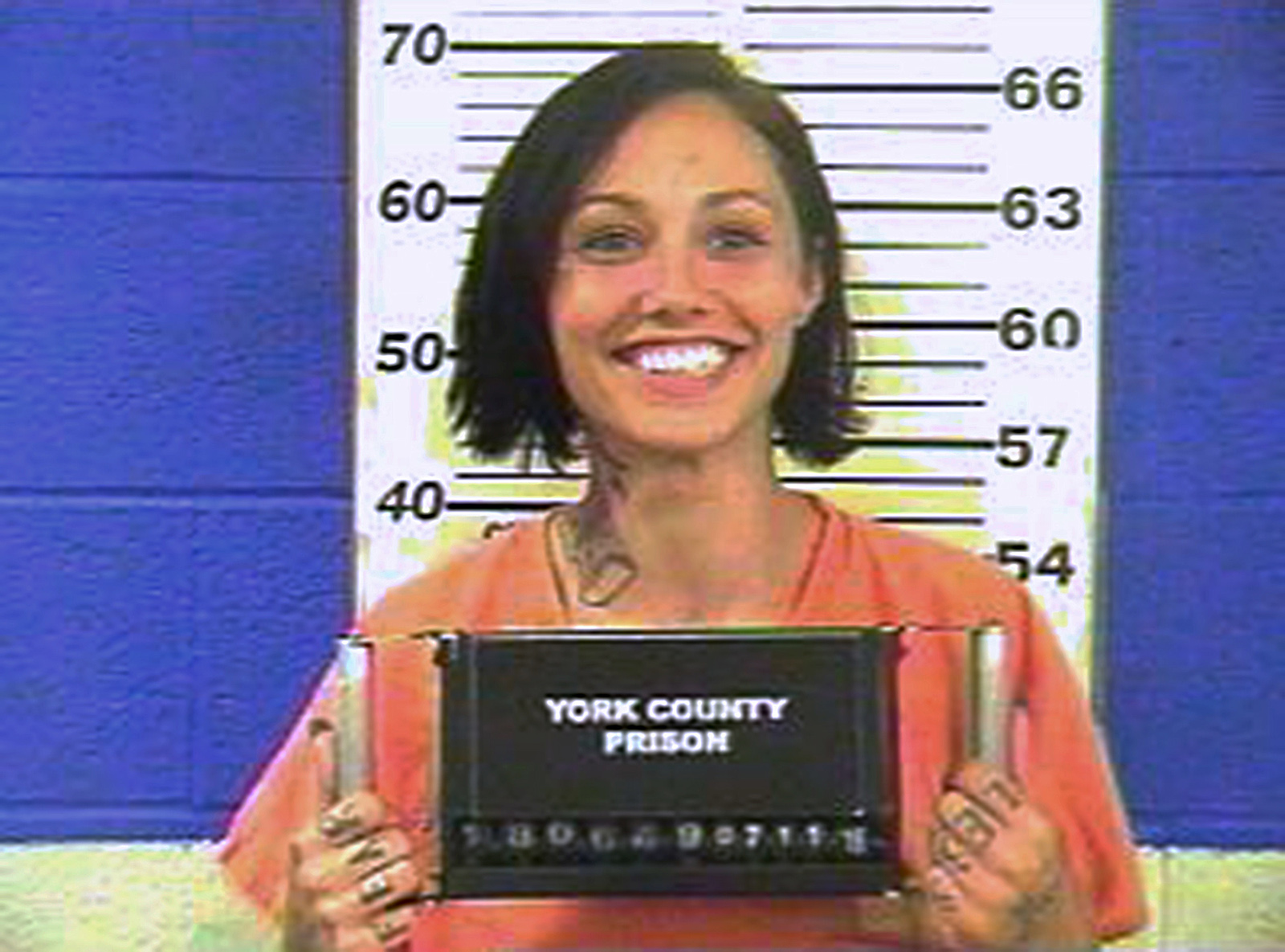 This undated photo provided by the York County Prison shows Jessica Reger. Law enforcement officials accuse Reger of stuffing her children, ages 3 and 5, into the trunk of a red Corvette pulled over in Hanover, Pa. on July 10, 2016.