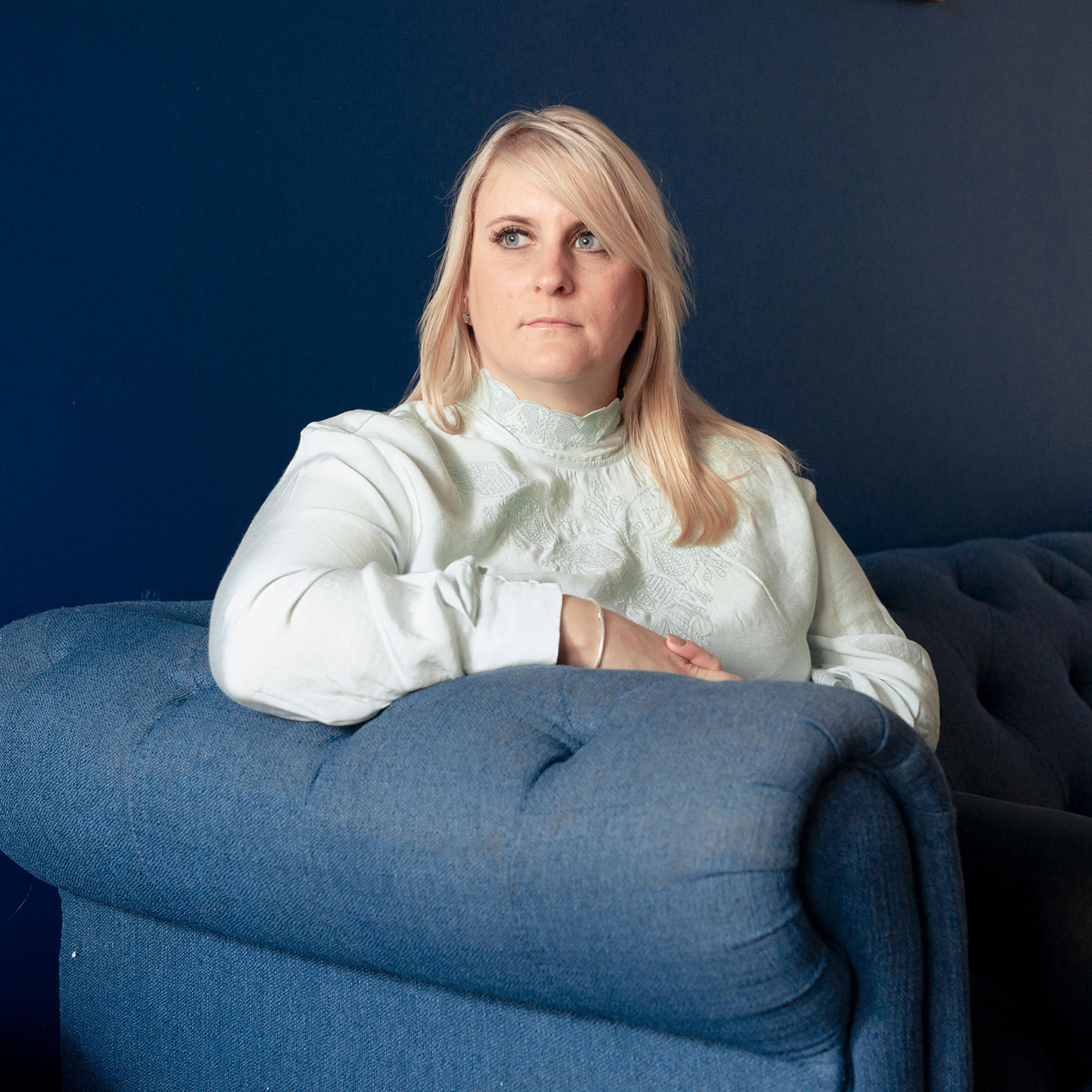 Army veteran, Hannah Jarvis, photographed at her home near Abergavenny, Wales.