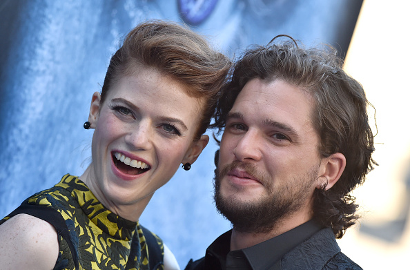 Rose Leslie and Kit Harington arrive at the premiere of HBO's 'Game Of Thrones' Season 7 at Walt Disney Concert Hall on July 12, 2017 in Los Angeles, California.