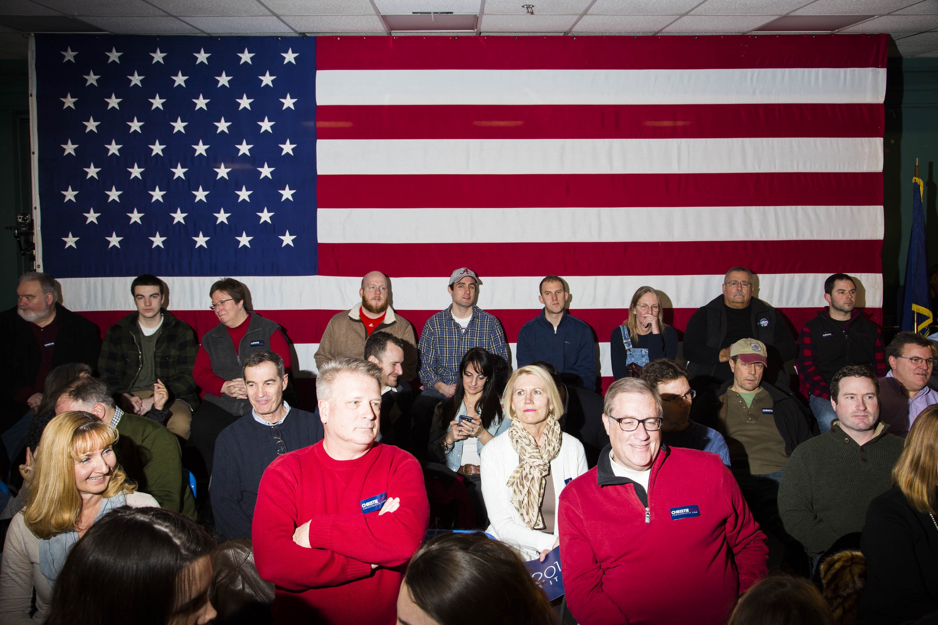 HAMPTON, NH - FEB 7: New Jersey Governor and 2016 Republican presidential candidate Chris Christie speaks to attendees during a campaign event at Hampton Academy on Sunday, February 7, 2016, in Hampton, NH. (Photo by Landon Nordeman)