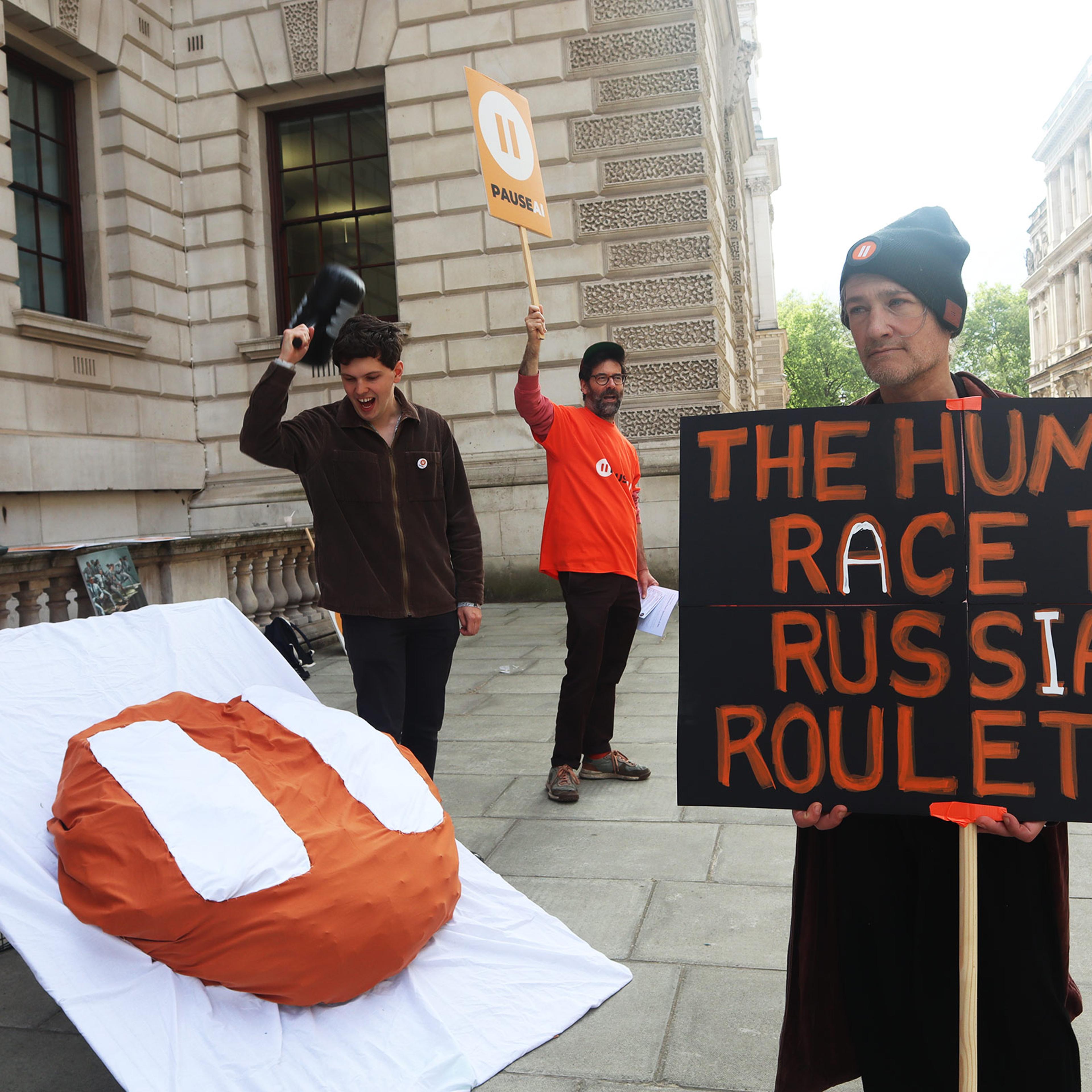 Pause AI protest in London