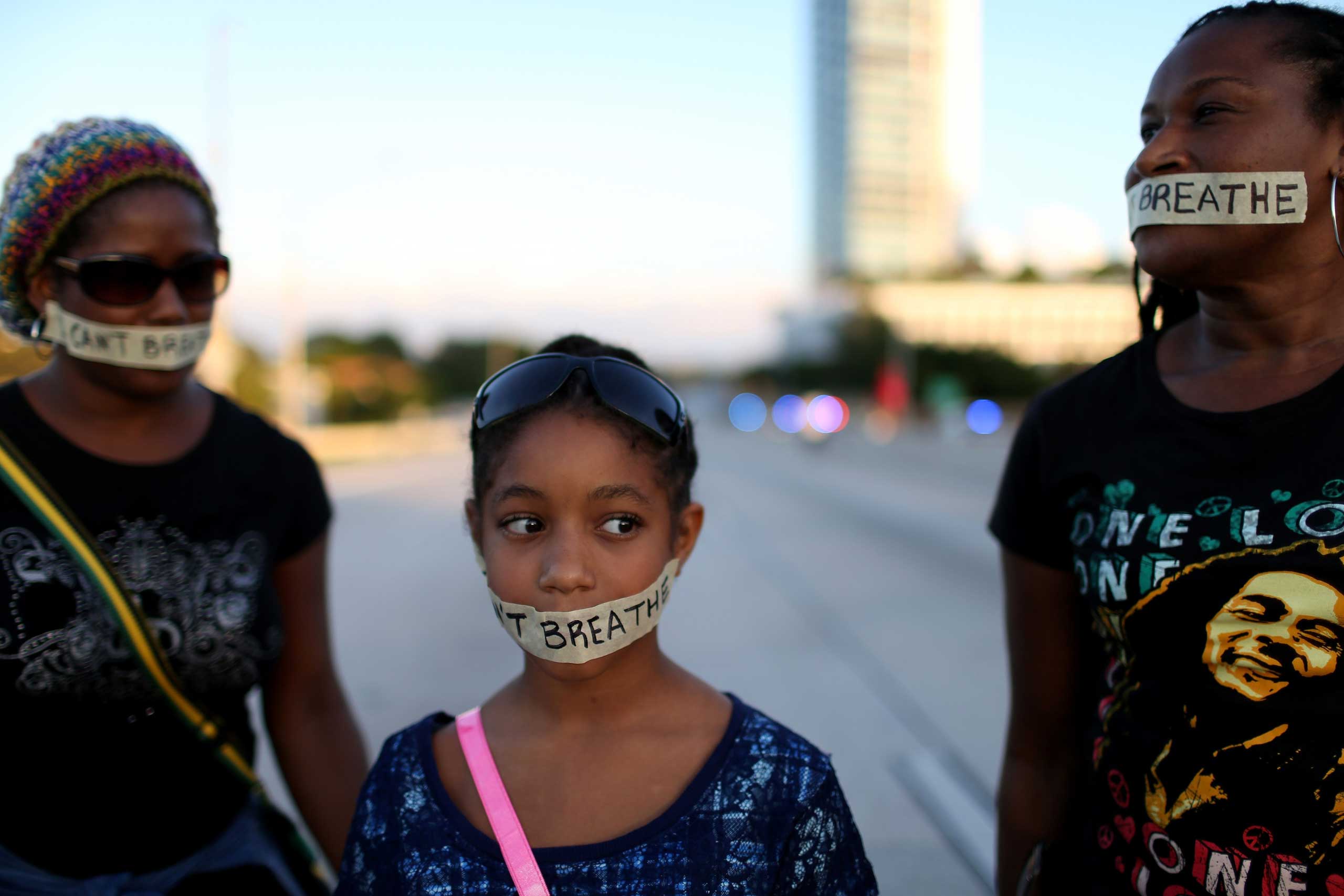 Protesters In Miami Hold A "Hands Up Don't Shoot" Demonstration In Wake Of Recent Grand Jury Verdicts
