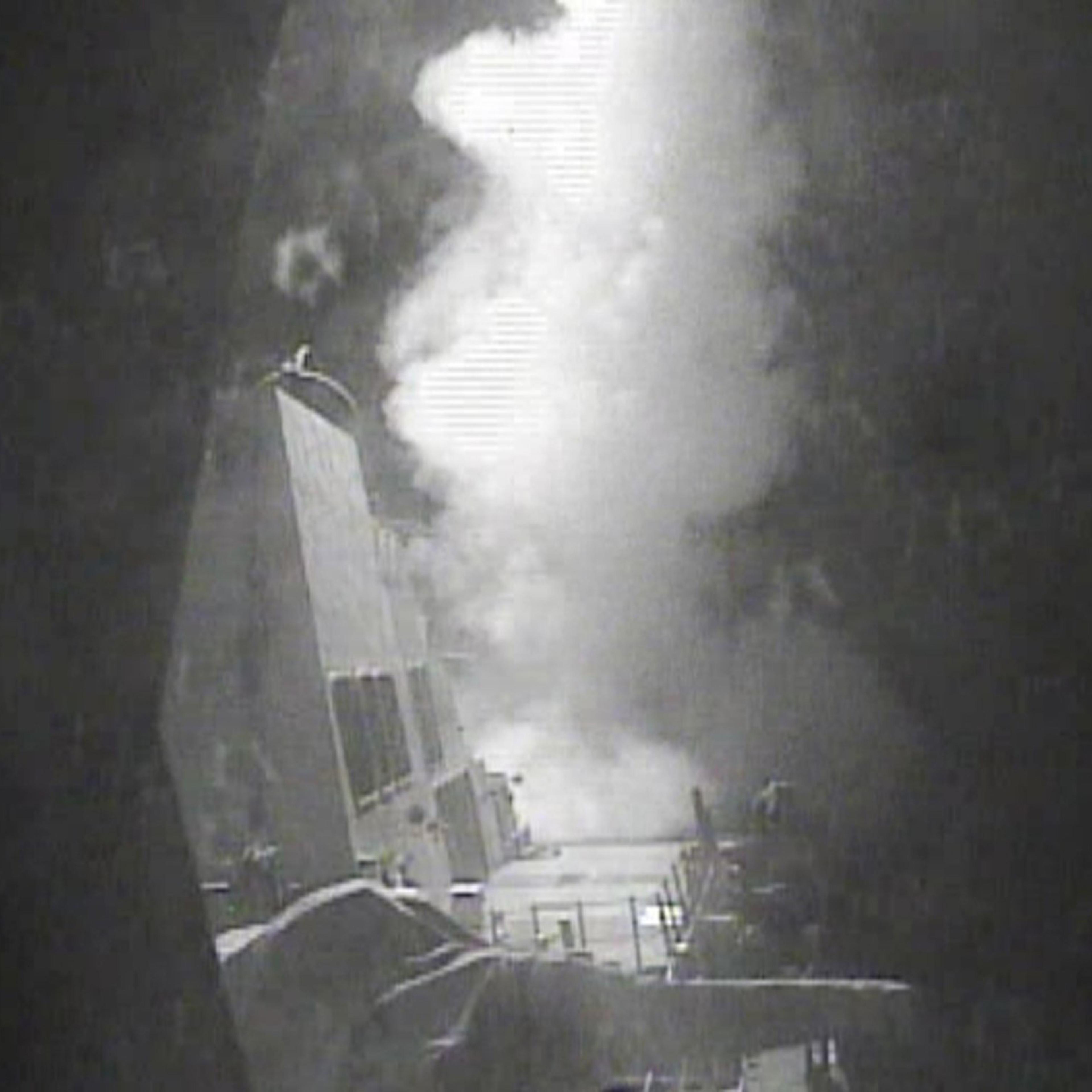 In this Thursday Oct. 13 photo released by U.S. Navy, the guided missile destroyer USS Nitze (DDG 94) launches a strike against coastal sites in Houthi-controlled territory on Yemen's Red Sea coast. U.S.-launched Tomahawk cruise missiles destroyed three