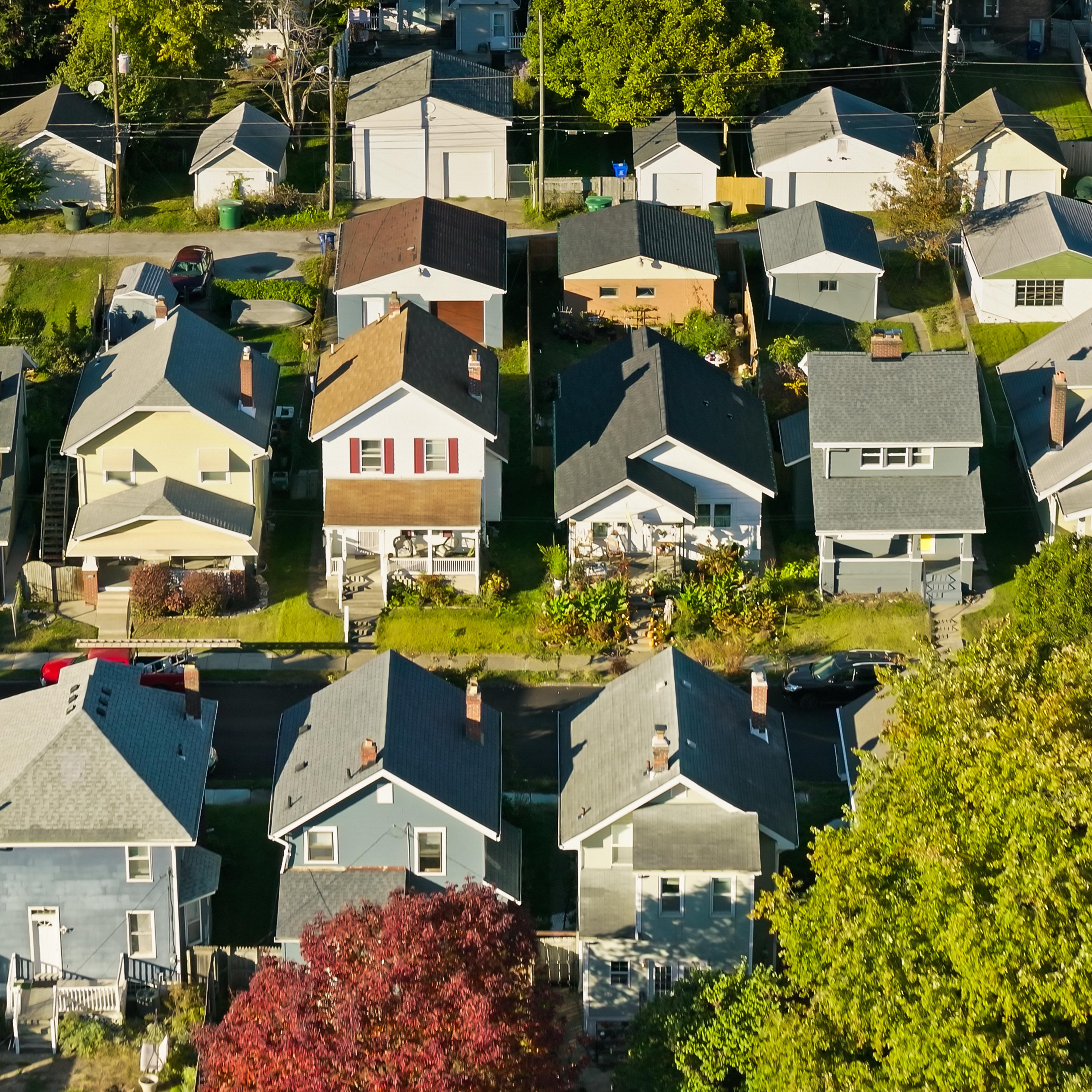 Drone Shot of Reeb-Hosack Neighborhood in Columbus, Ohio