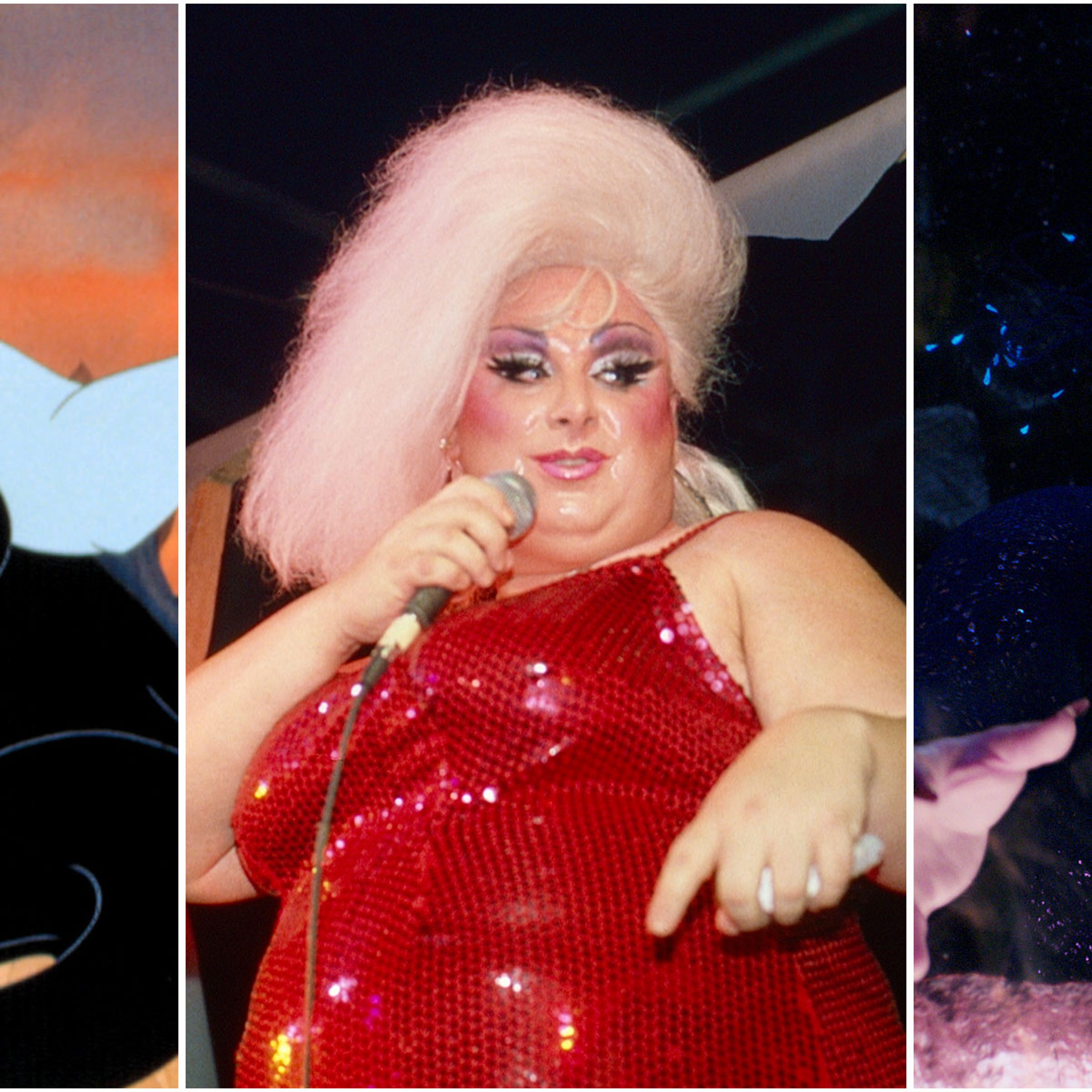 triptych of Ursula in the animated The Little Mermaid, the actor Divine, and Melissa McCarthy as Ursula in the live-action The Little Mermaid