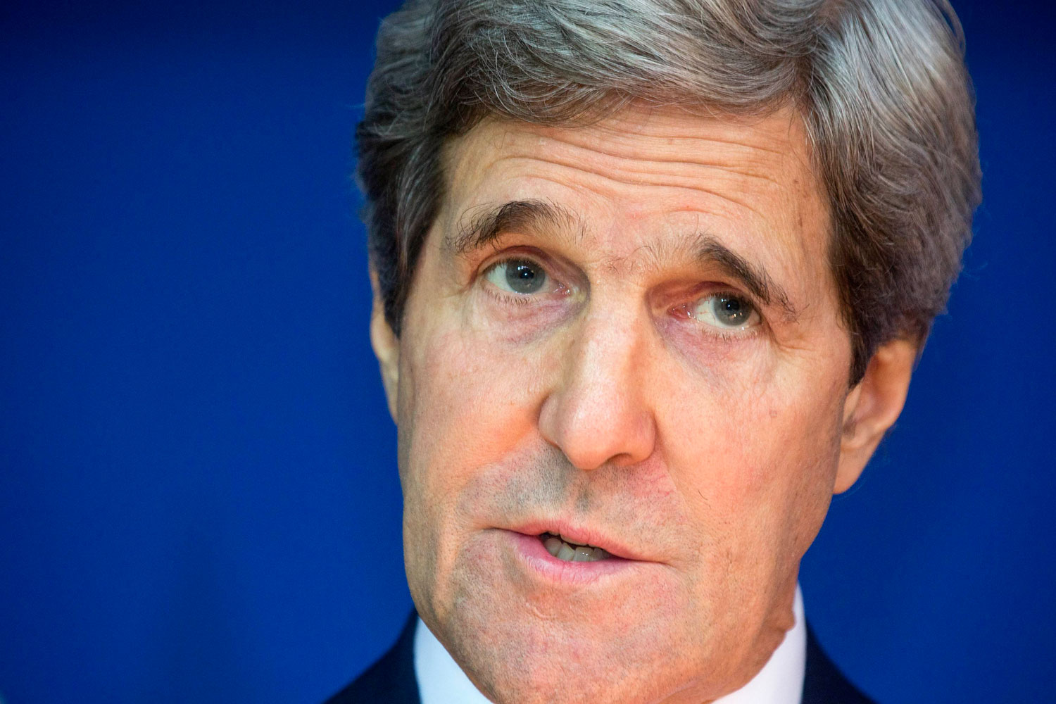 Secretary of State John Kerry speaks at a news conference with Moroccan Foreign Minister Salaheddine Mezouar following a bilateral strategic dialogue at the Foreign Ministry in Rabat, April 4, 2014.