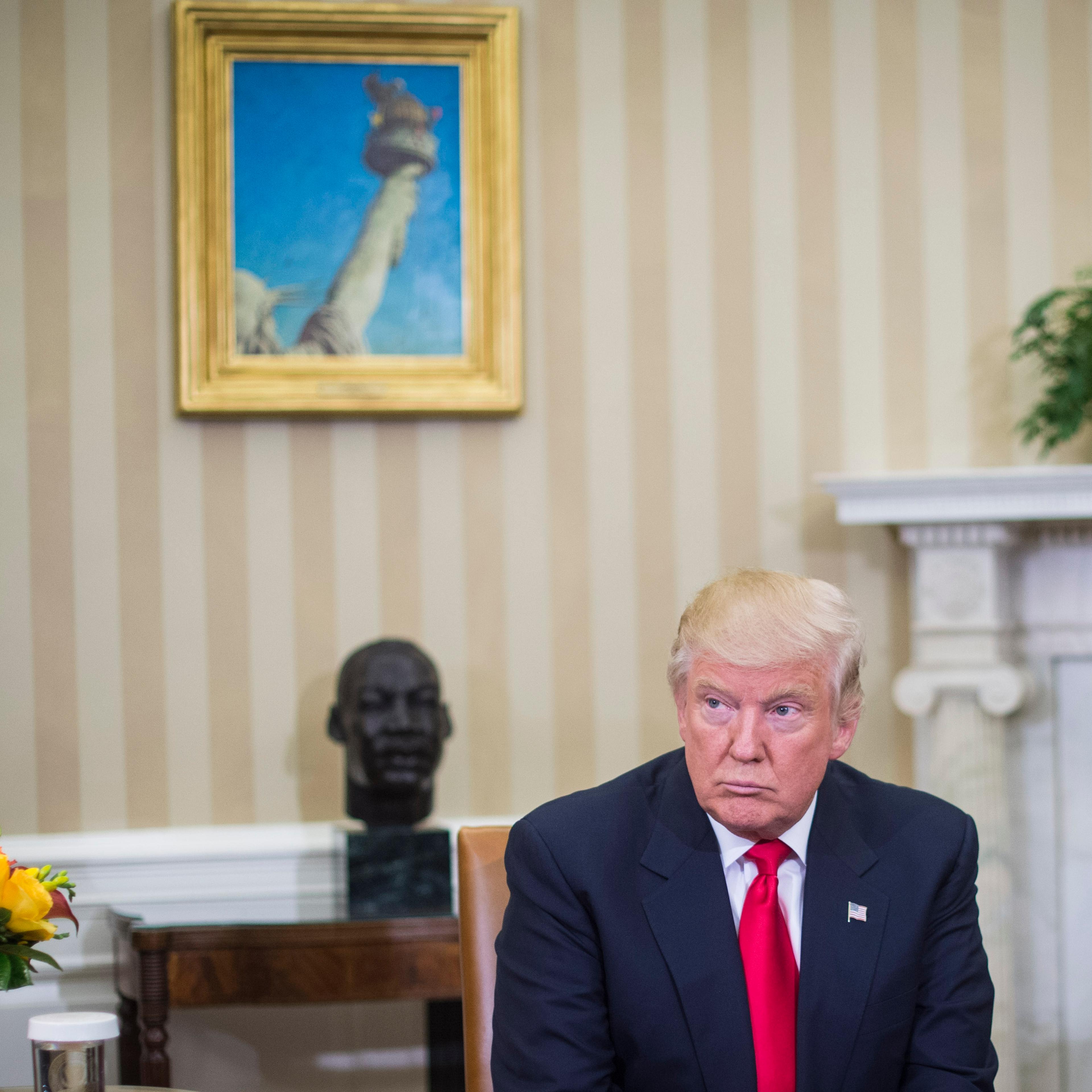Republican presidential elect Donald Trump meets with