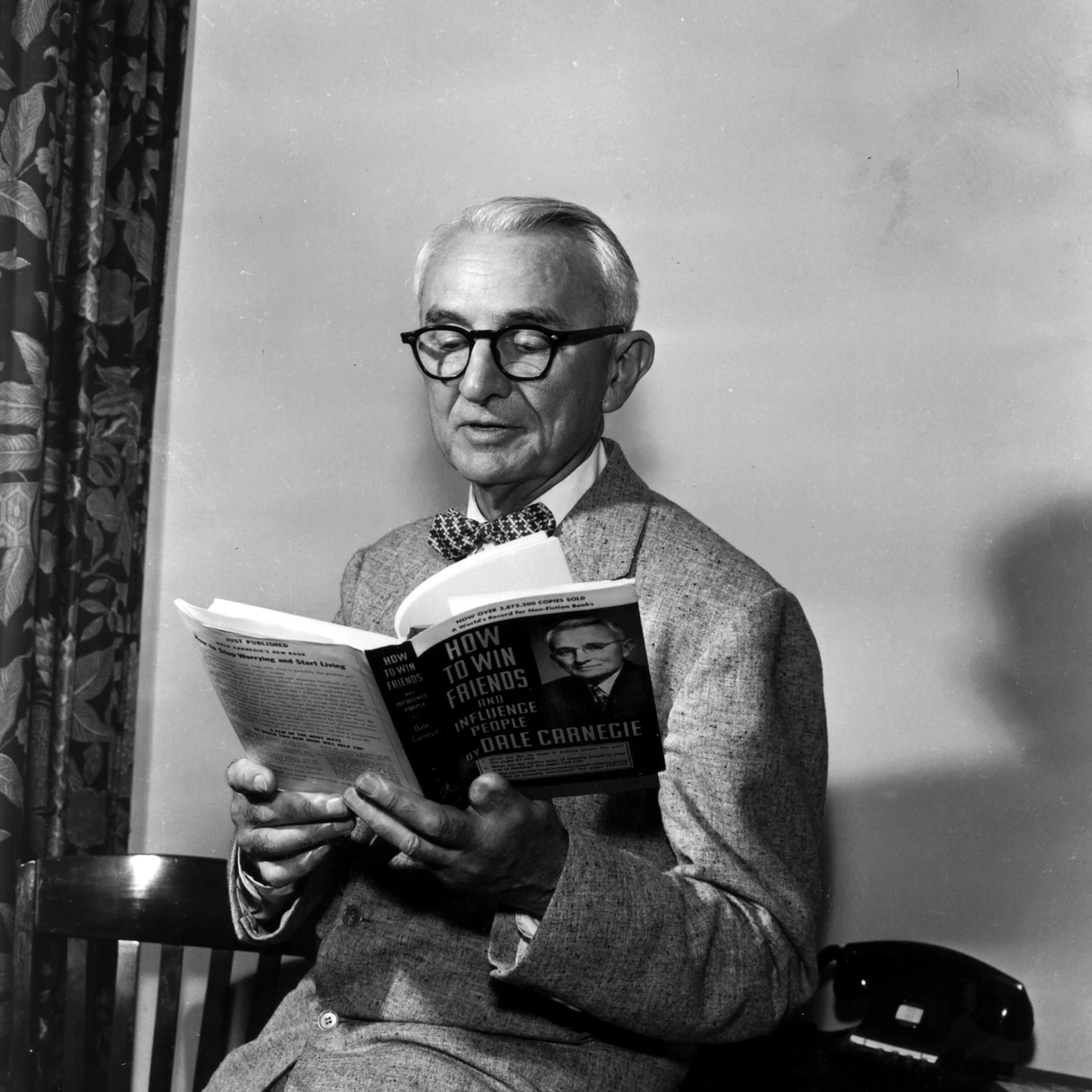 Dale Carnegie at the National Convention of the Sale Carnegie Institute of Effective Speaking and Human Relations on July 7, 1955.