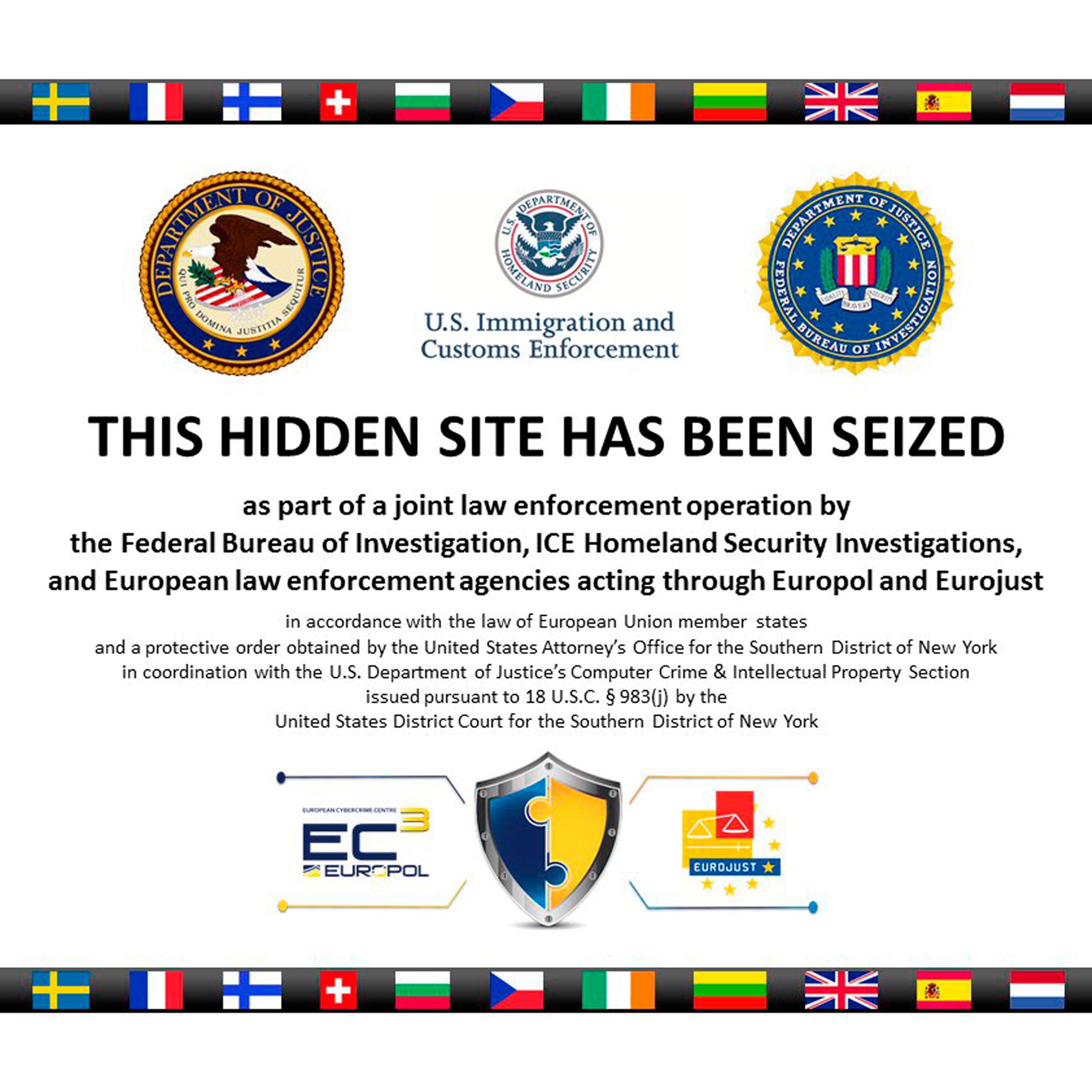 The homepage to alleged Silk Road 2.0 website is seen in a screenshot after it was closed by U.S. authorities