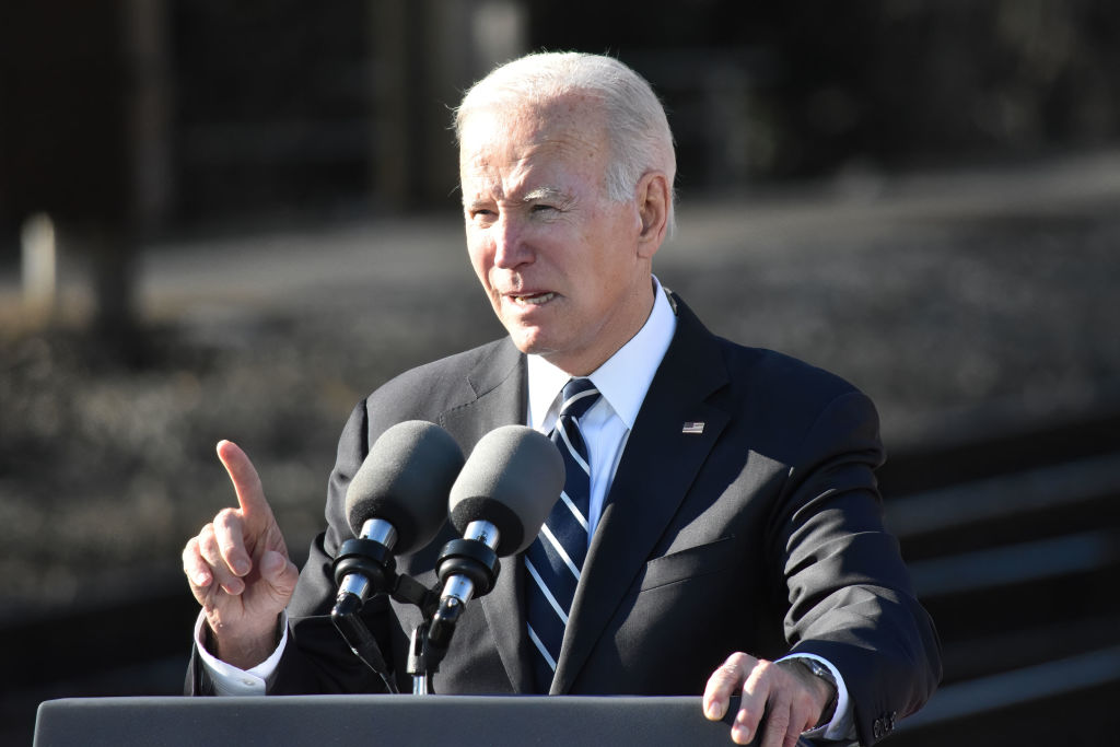 President of the United States Joe Biden delivers his