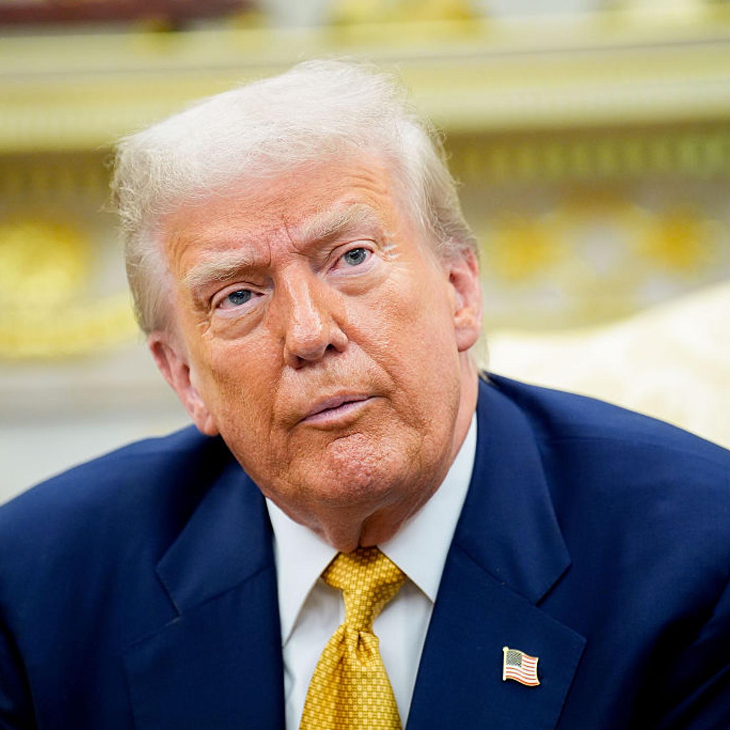 U.S. President Donald Trump during a meeting with Ferdinand Marcos Jr., Philippines' president, not pictured, in the Oval Office of the White House in Washington, D.C., US, on July 22, 2025.