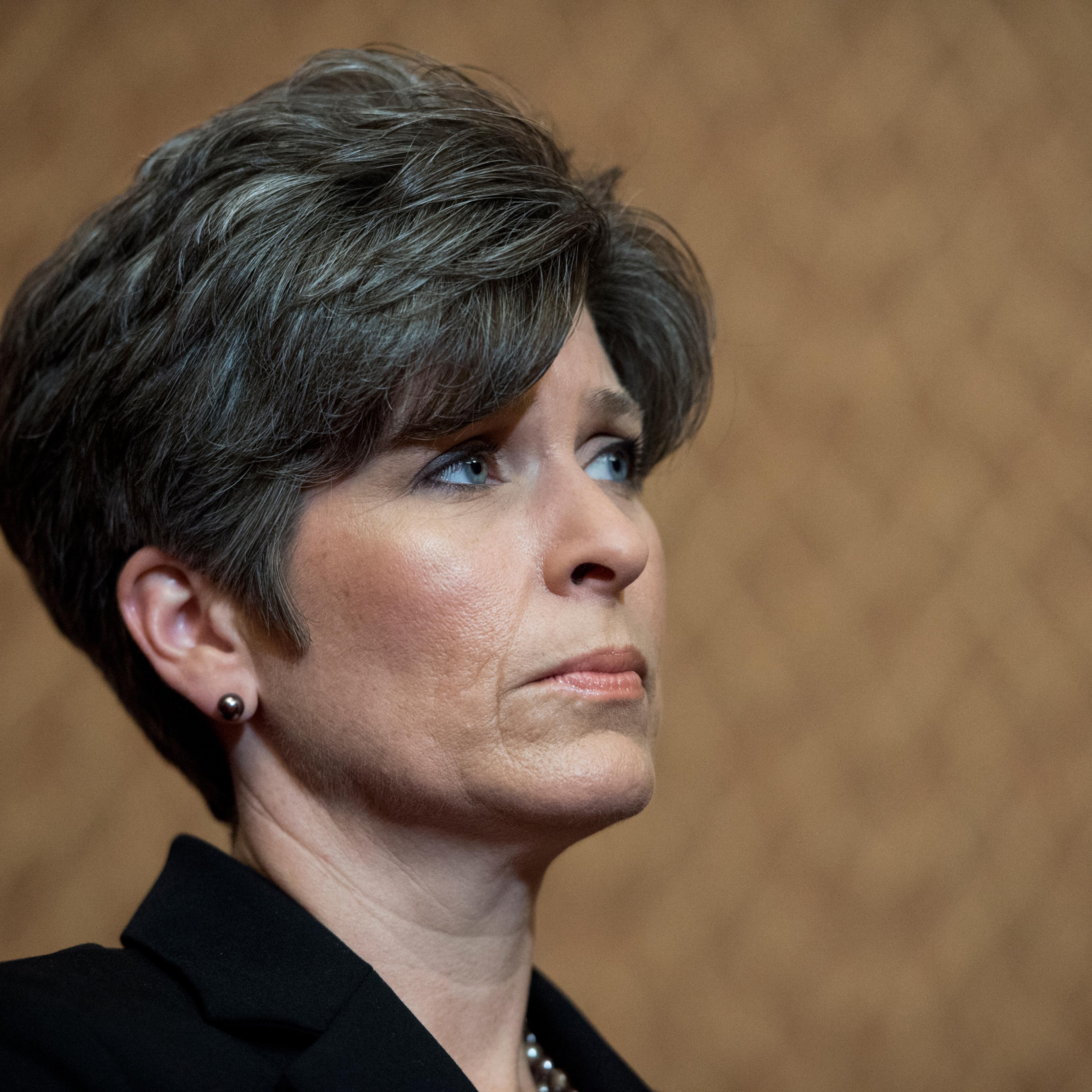 UNITED STATES - APRIL 26: Sen. Joni Ernst (R-IA) participates in the news conference with survivors of sexual assault to urge the Senate to pass the Campus Accountability and Safety Act on Tuesday, April 26, 2016. (Photo By Bill Clark/CQ Roll Call) (CQ R