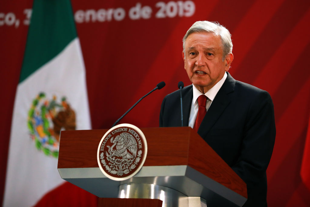 Andres Manuel Lopez Obrador Meets Pedro Sanchez Perez-Castejon Prime Minister of Spain