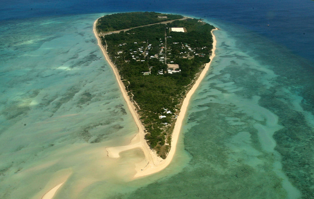 Masig Island in the Torres Strait. King tides and strong winds have caused flood