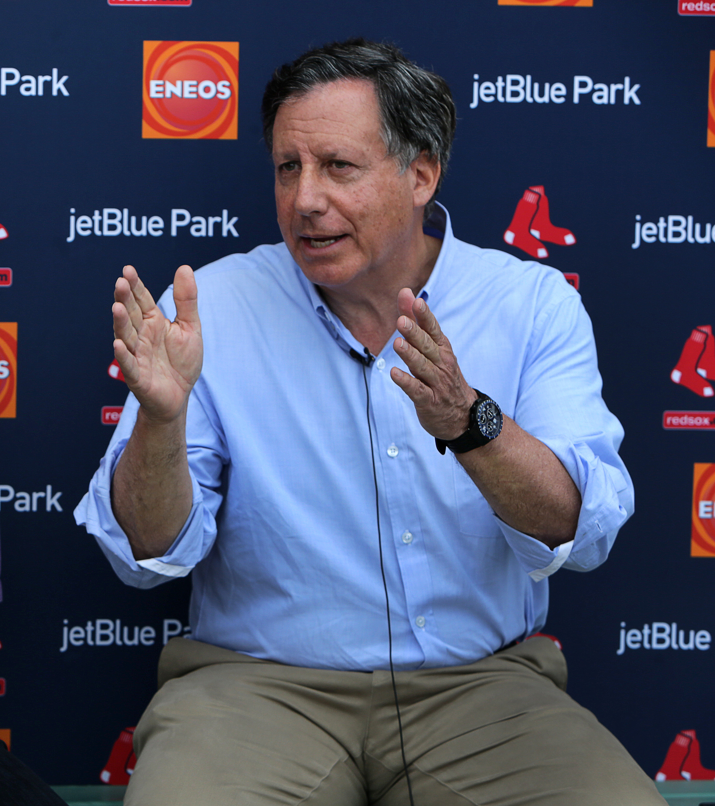 Red Sox Chairman Tom Werner during a media availability at Jet Blue Park on Feb 25, 2015.