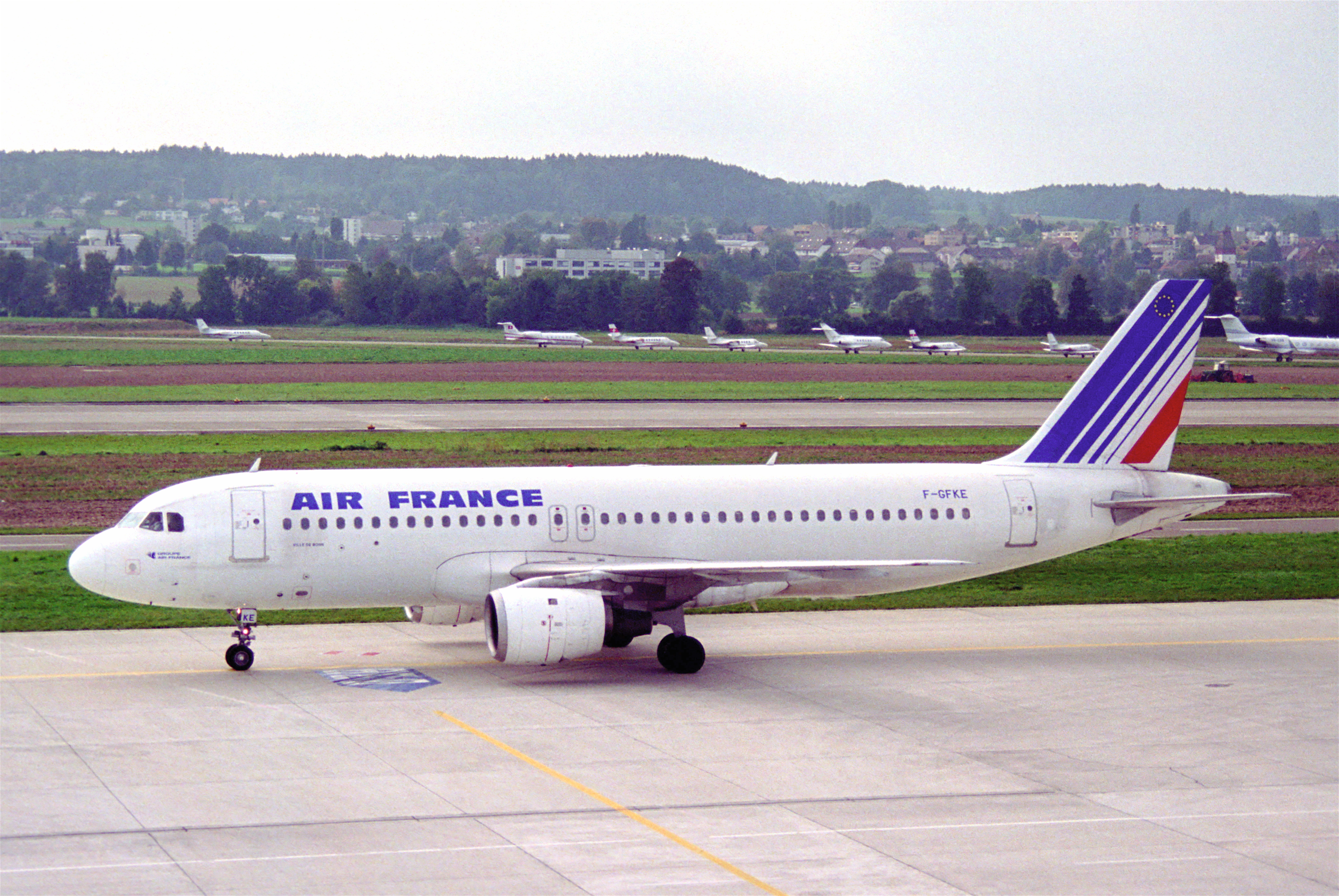A grounded Air France jet