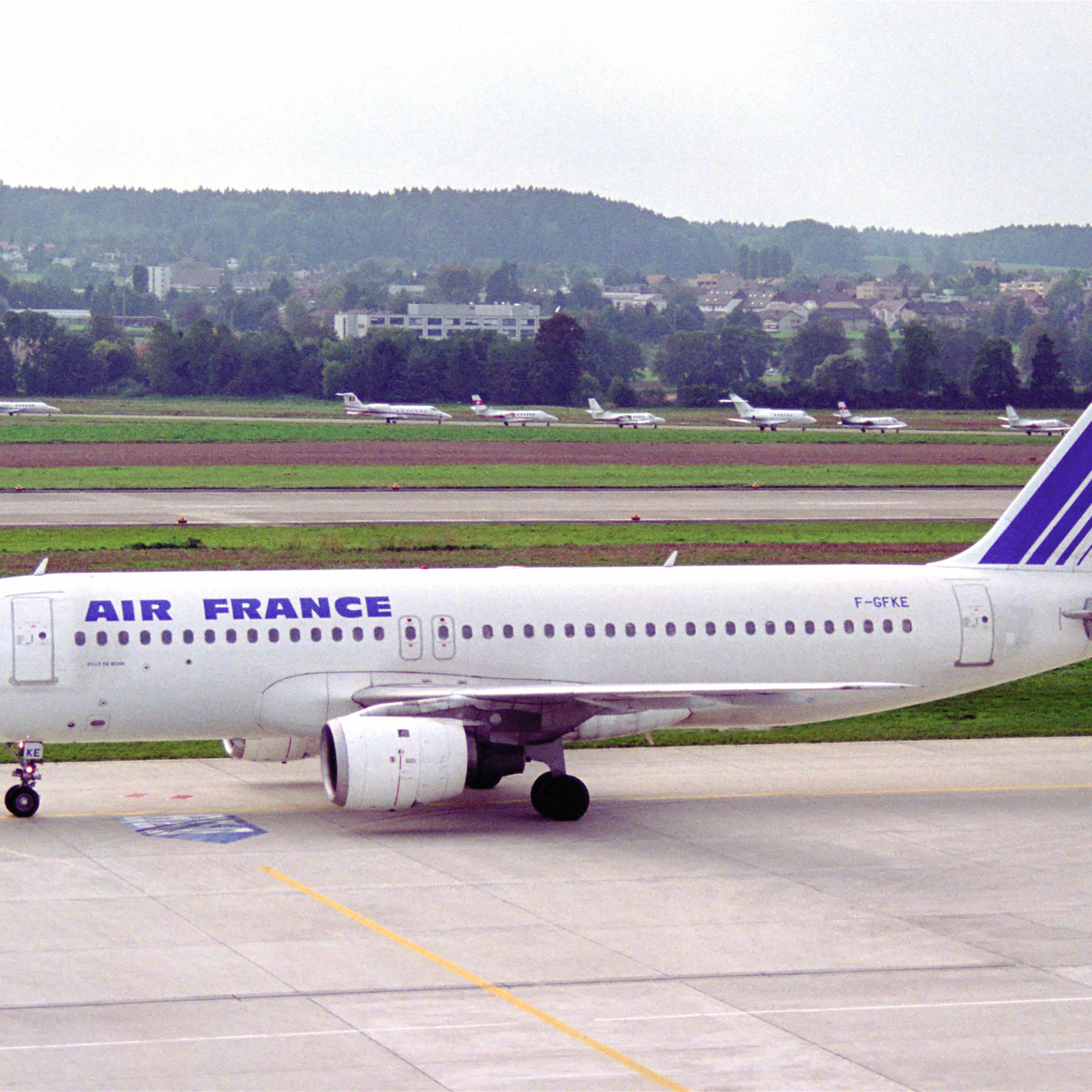 A grounded Air France jet