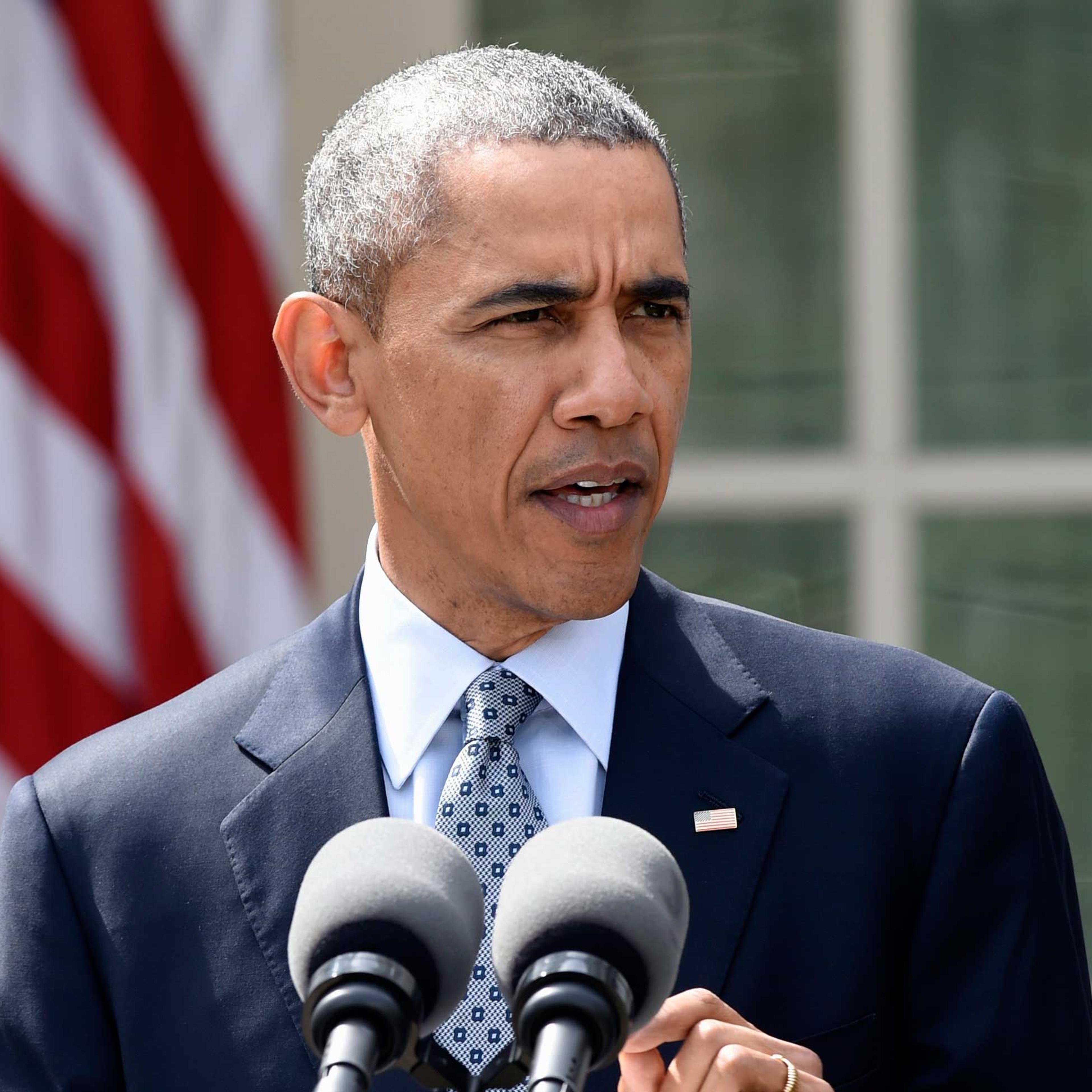 President Barack Obama speaks about the breakthrough in the Iranian nuclear deal in the Rose Garden of the White House in Washington on Thursday, April 2, 2015 .