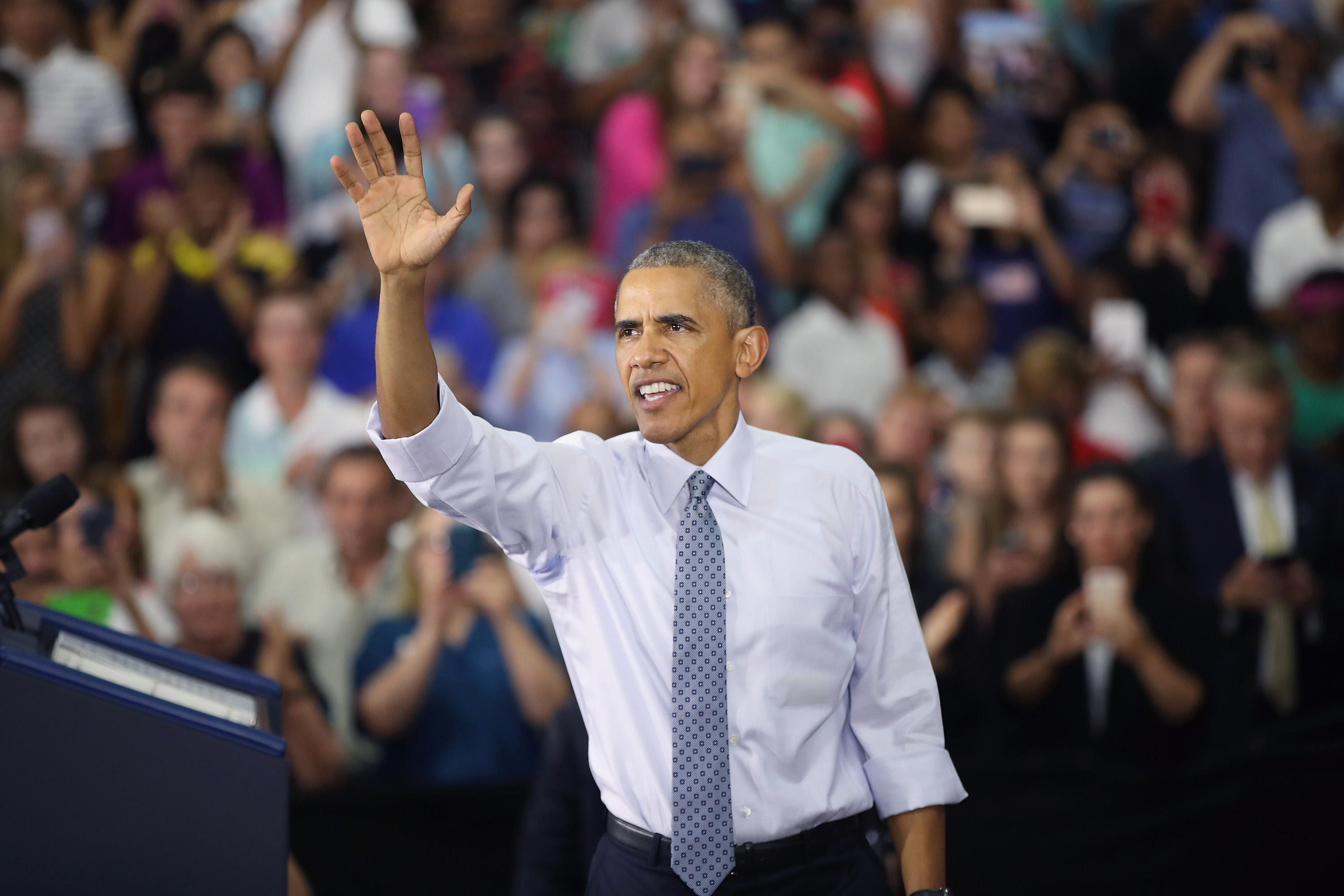 President Obama Discusses Economic Progress During Visit To Indiana High School