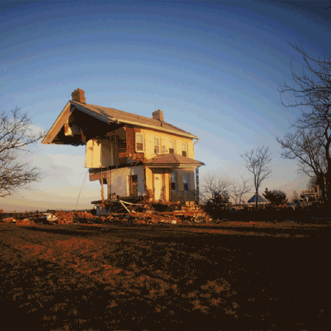 Before: The iconic Princess Cottage, built in 1855, after being ravaged by Sandy on November 21, 2012 in Union Beach, New Jersey. After: The spot where the Princess Cottage used to be on October 22, 2013.