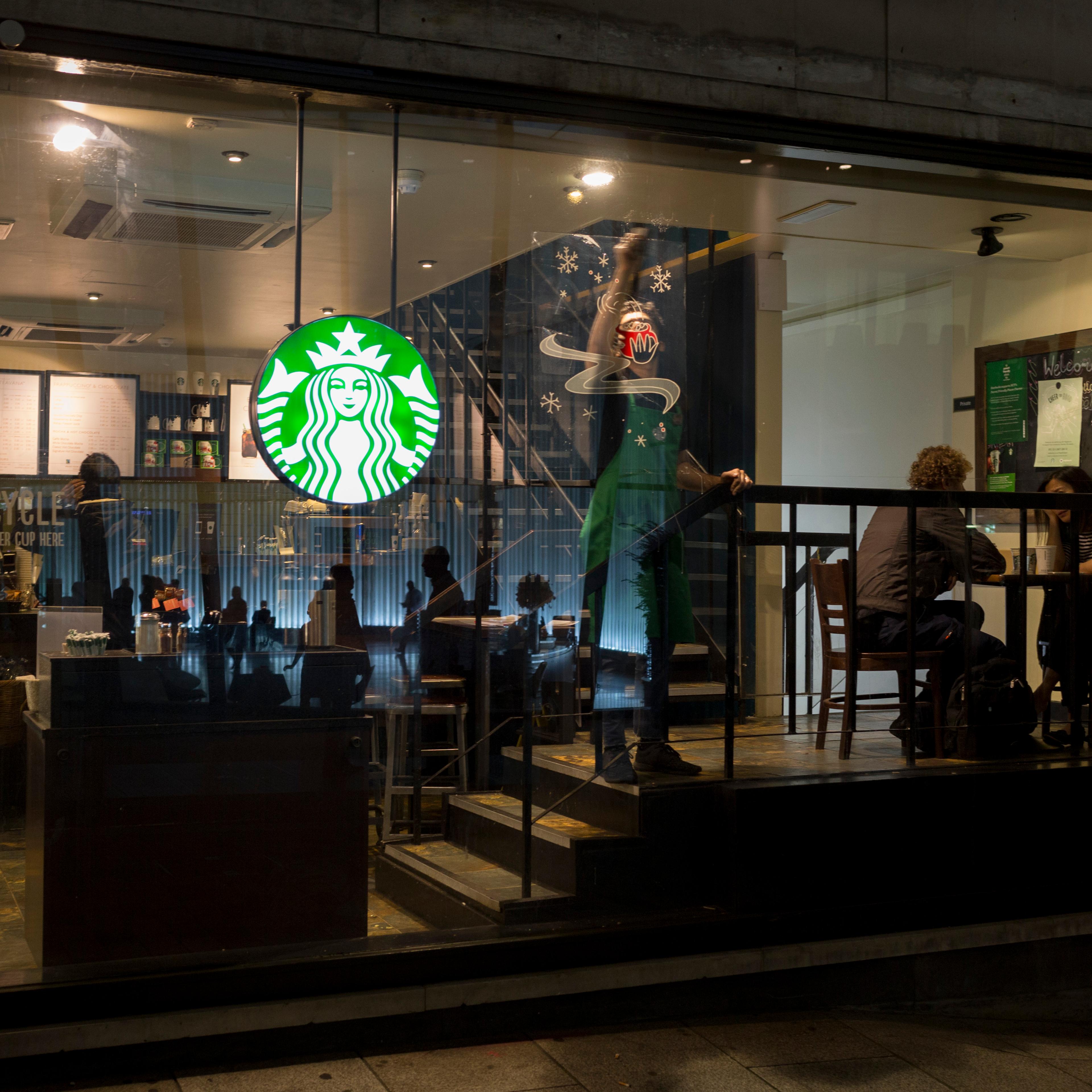 Starbucks Window Worker