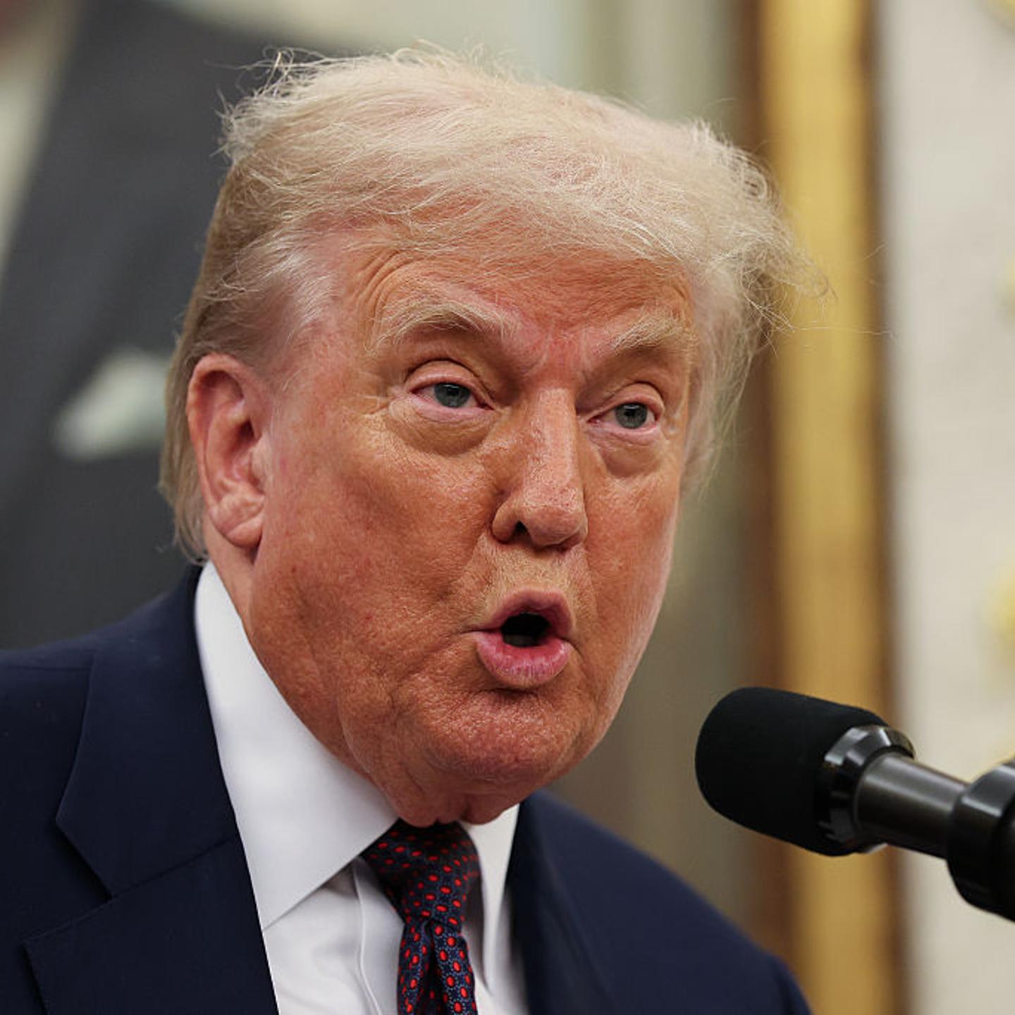 President Trump Makes An Announcement In The Oval Office