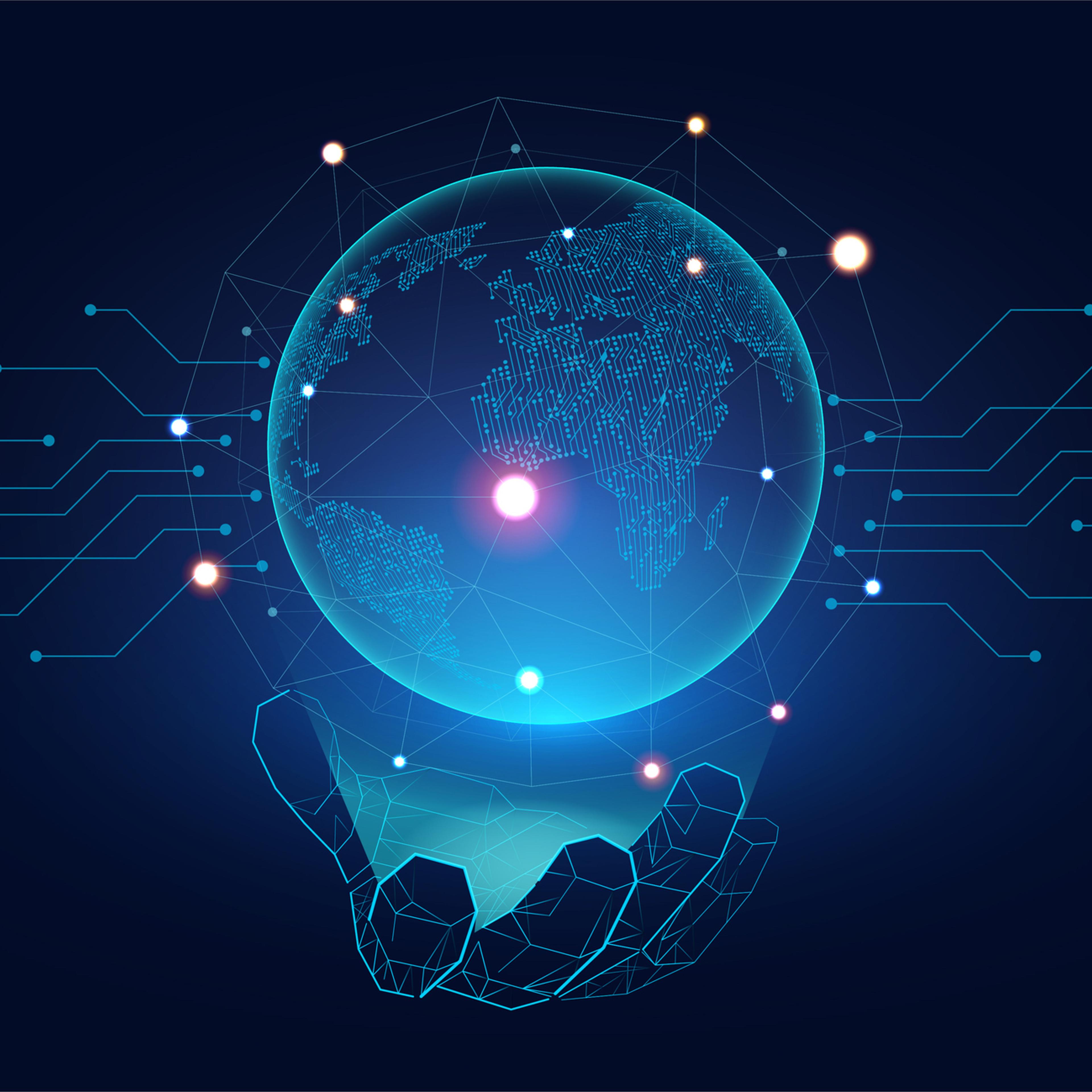 Futuristic Globe with connection network