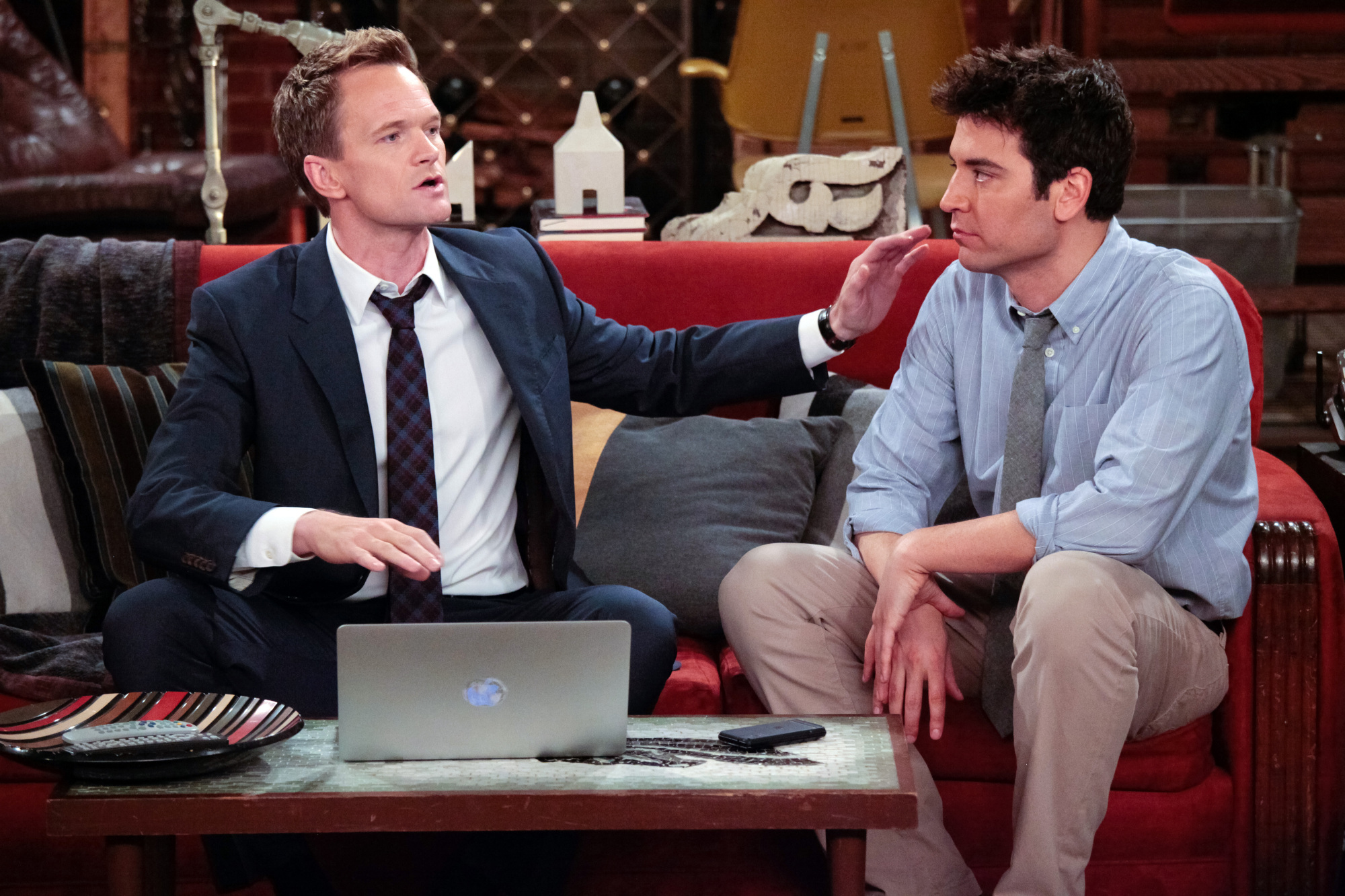 Barney (Neil Patrick Harris) and Ted Mosby (Josh Radnor) on HOW I MET YOUR MOTHER.