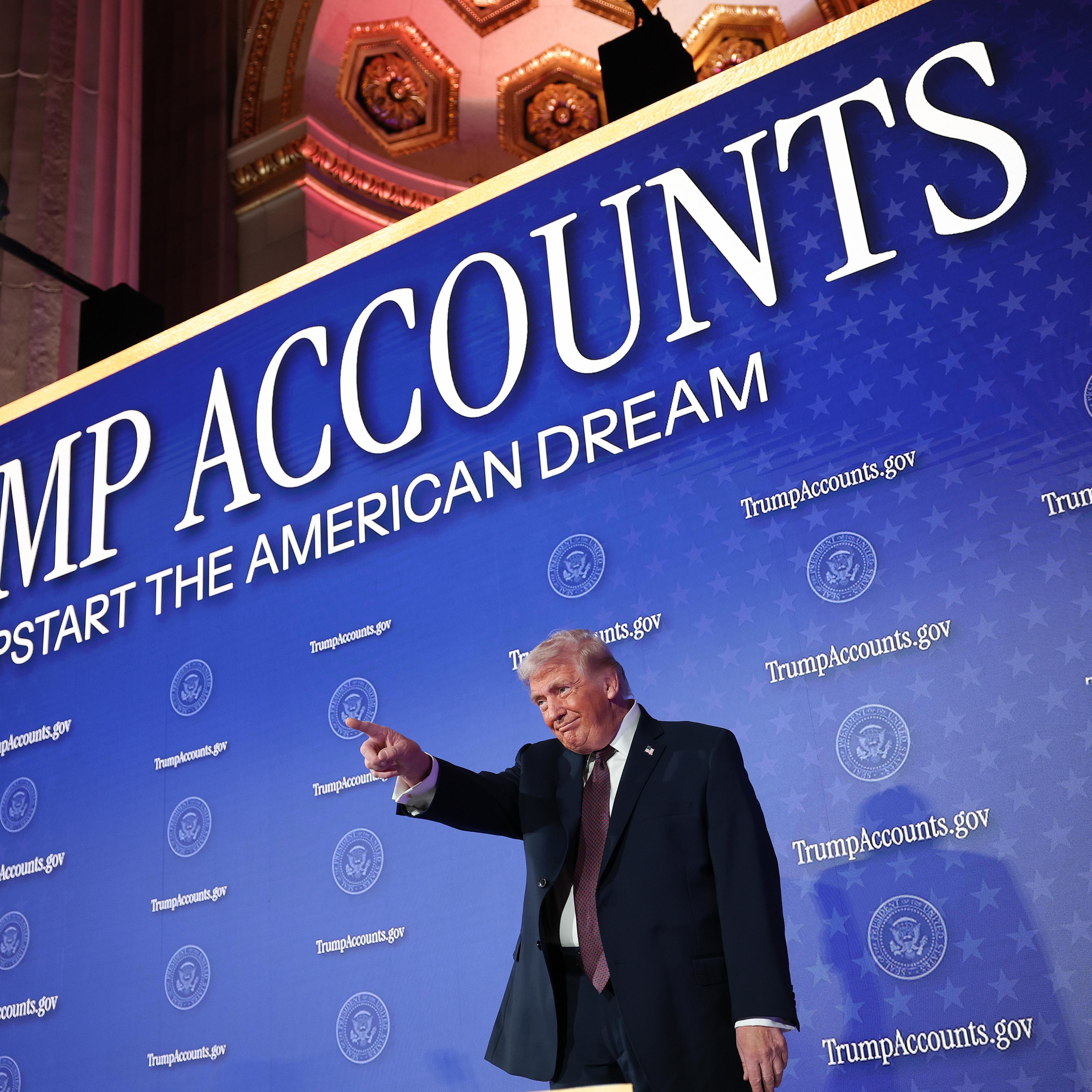 President Trump Delivers Remarks During The Treasury Department's Trump Accounts Summit At Andrew W. Mellon Auditorium