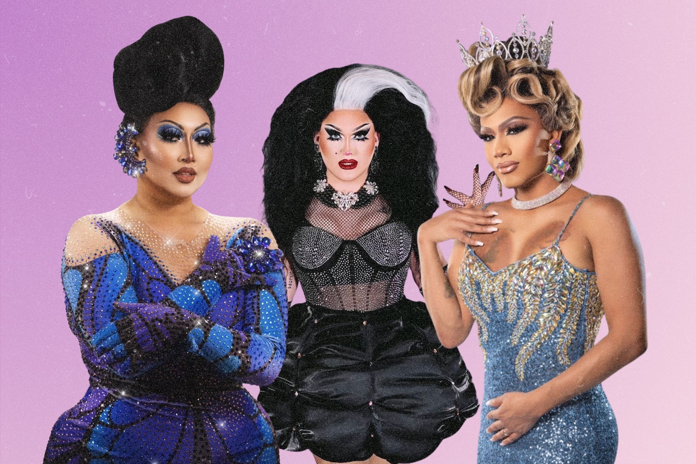 drag queens (from left) Empress Dupree, Maxine LaQueene, and Isis Paris York