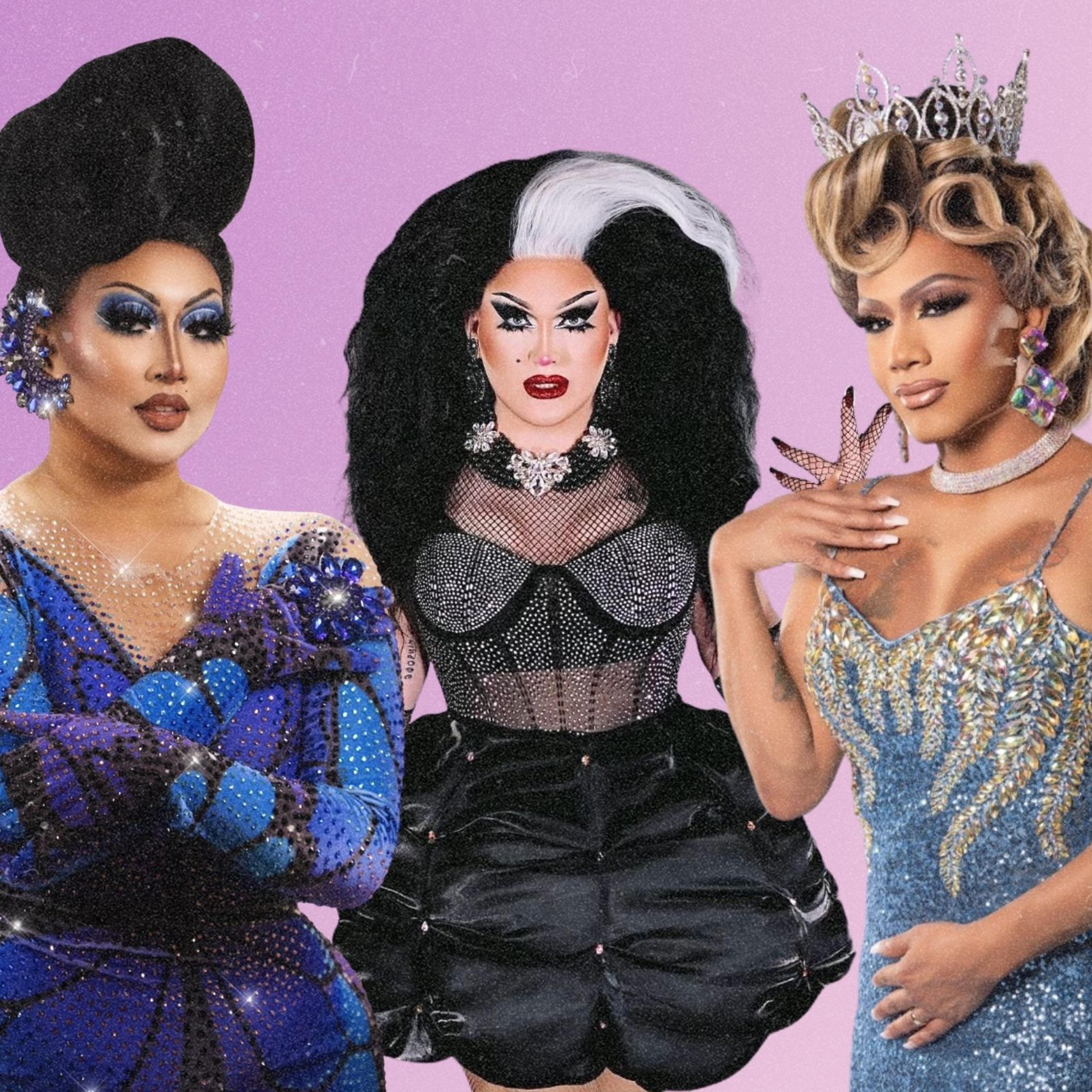 drag queens (from left) Empress Dupree, Maxine LaQueene, and Isis Paris York