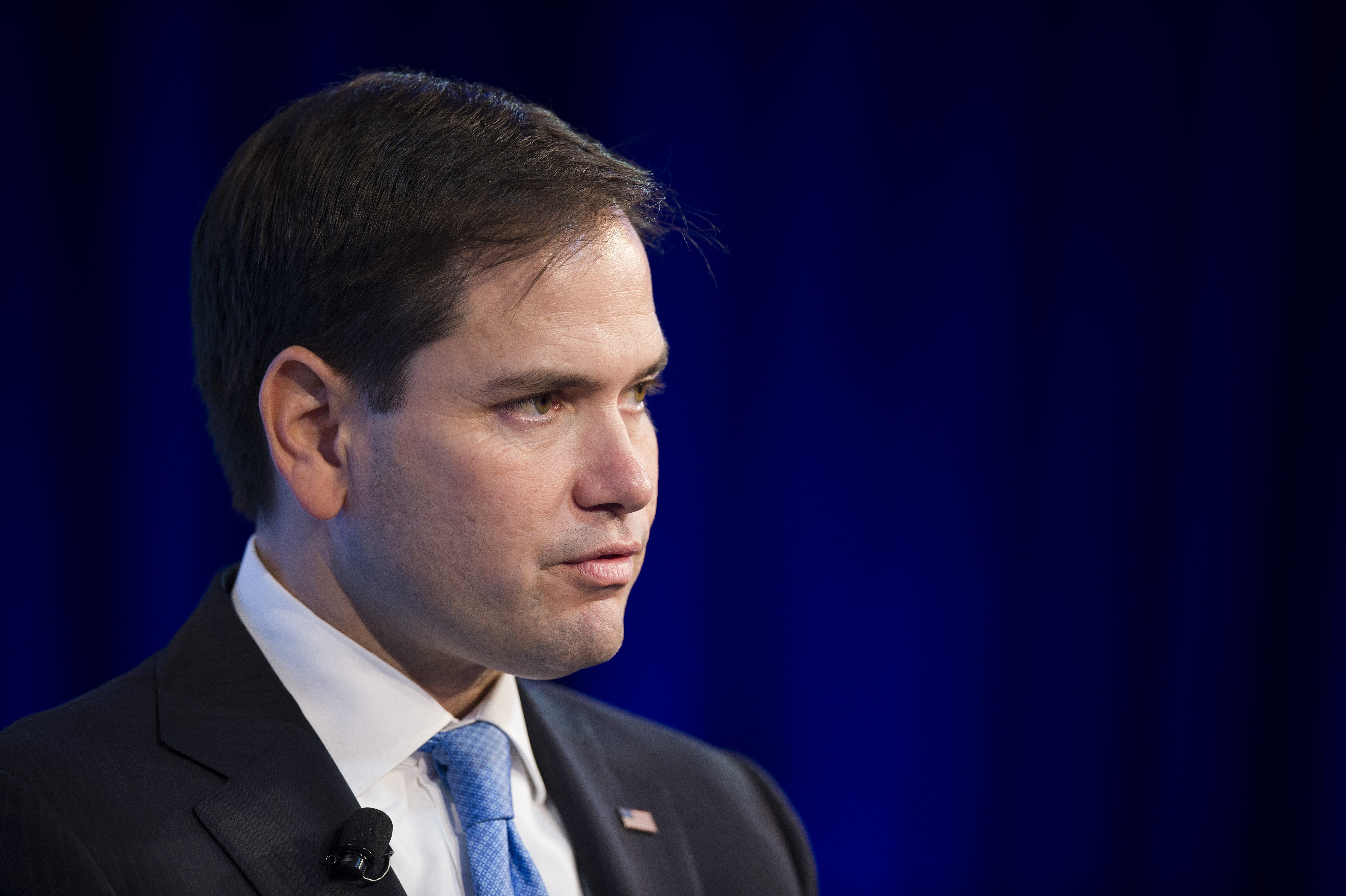 Republican presidential candidate Marco Rubio speaks at the Wall Street Journal CEO Council meetings in Washington, DC on Nov. 16, 2015.