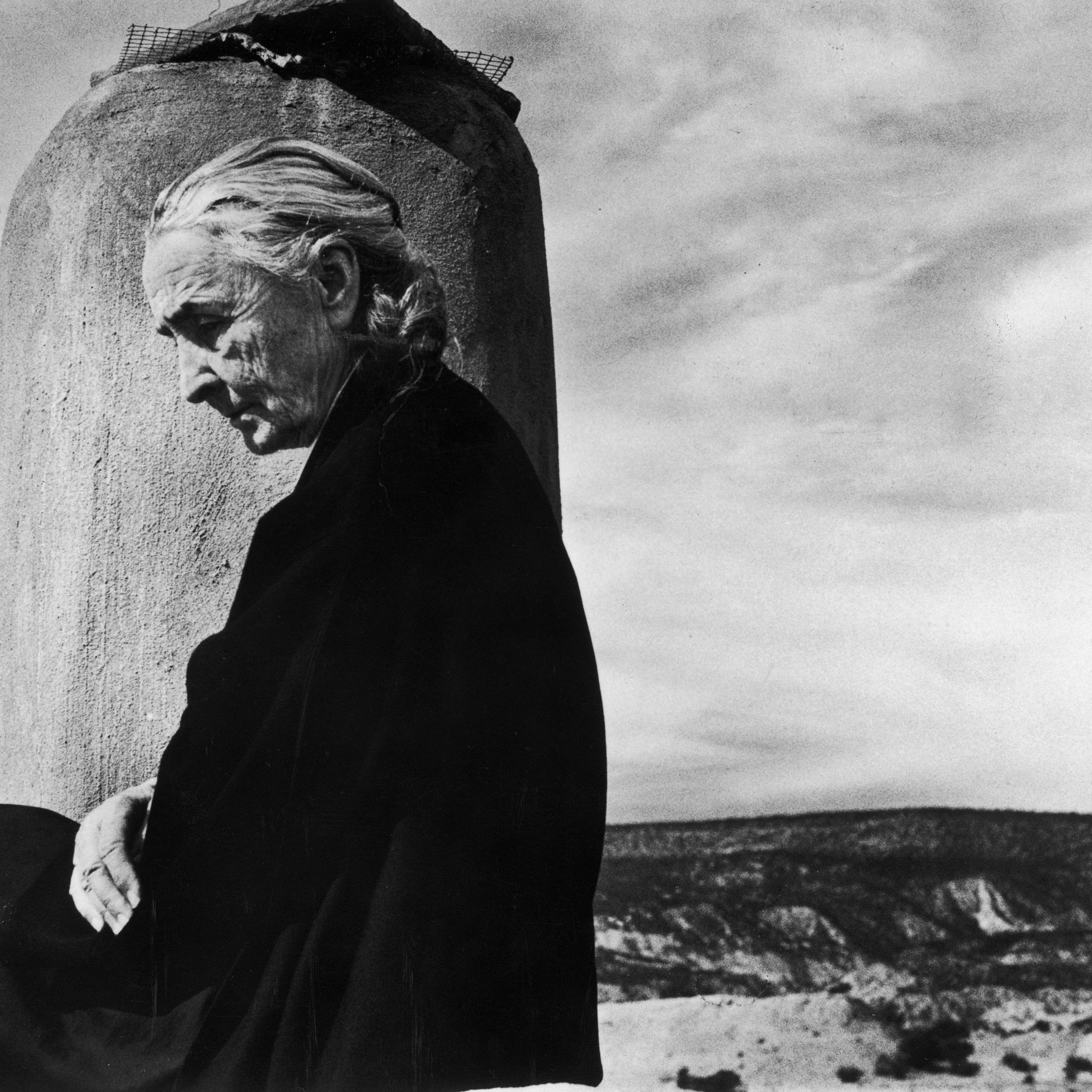 Artist Georgia O'Keeffe at her home in New Mexico, 1968.
