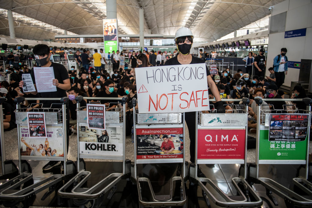 Hong Kong Protester Rally In Hong Kong International Airport