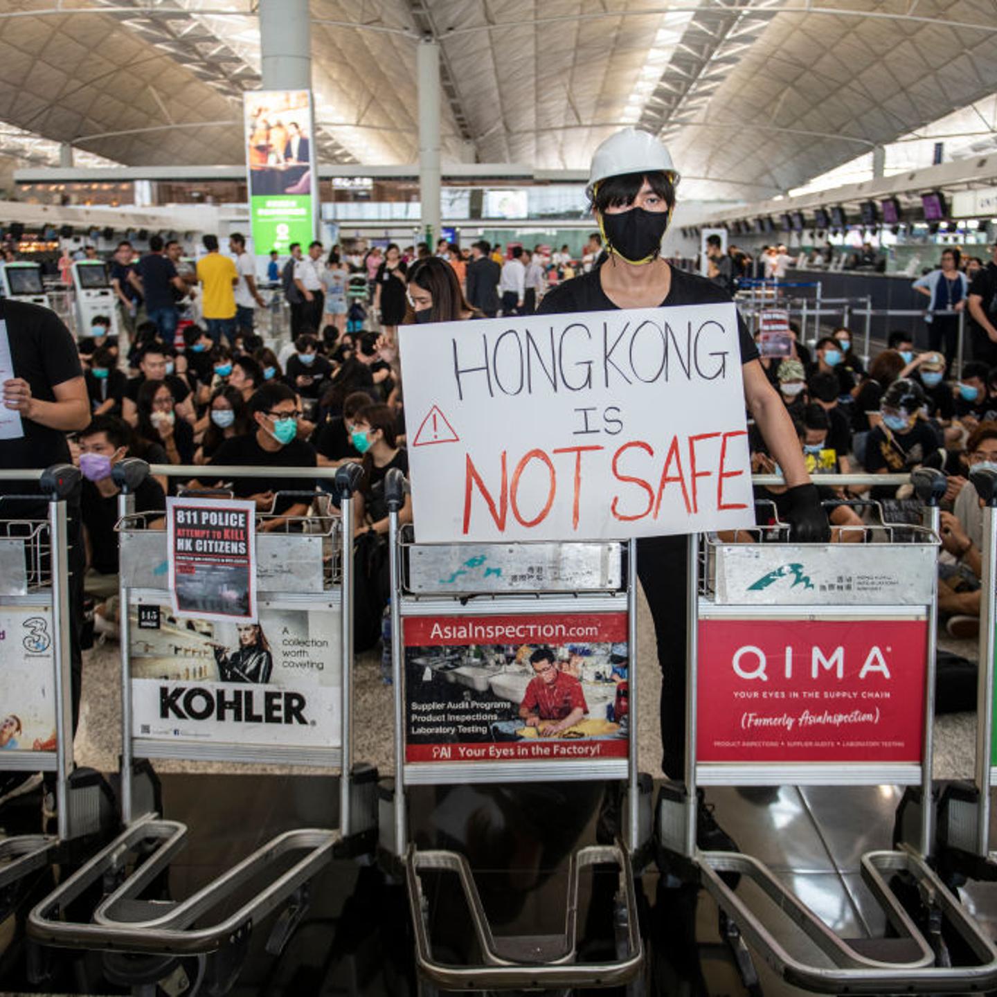 Hong Kong Protester Rally In Hong Kong International Airport