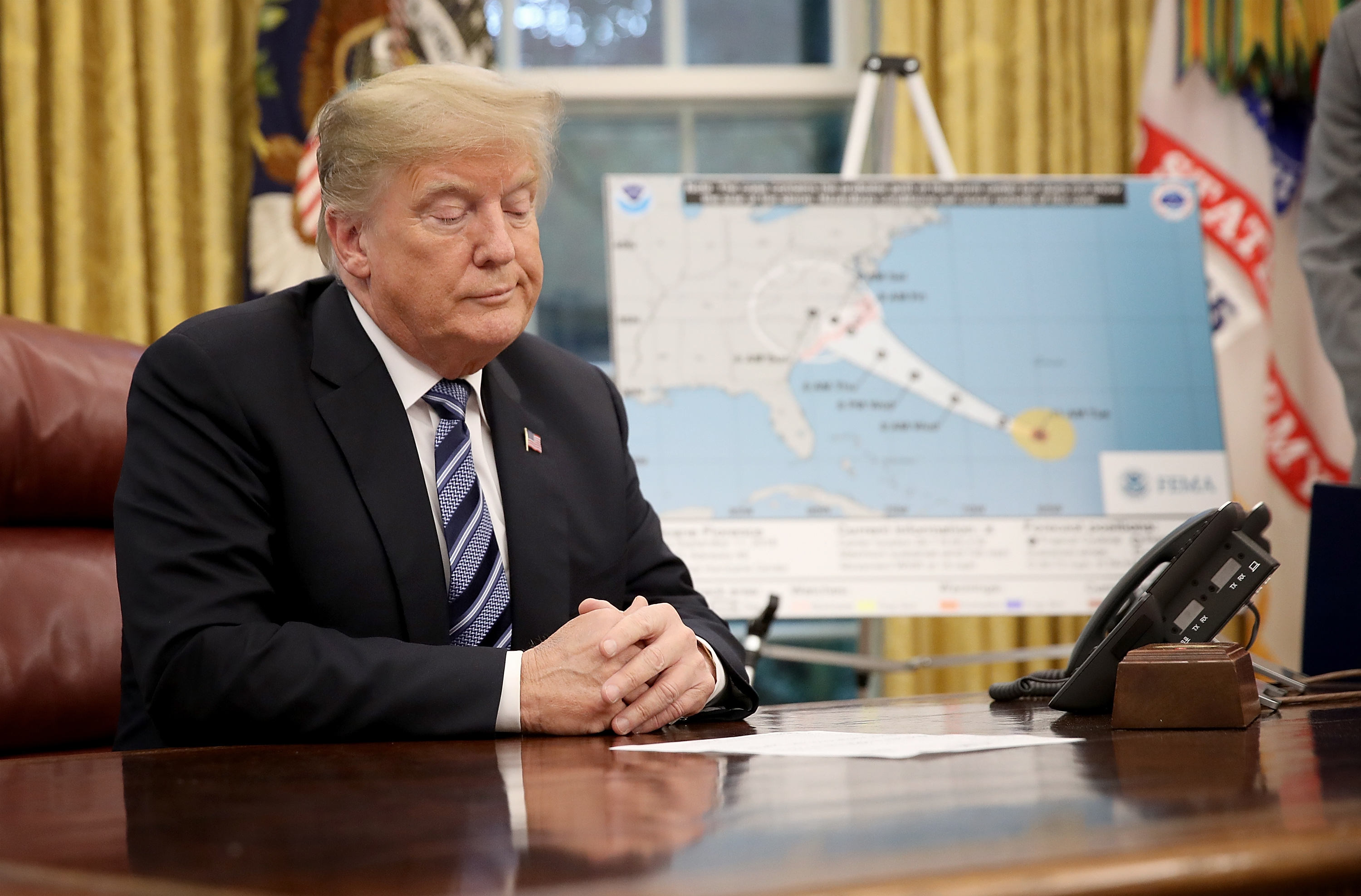 President Trump Meets With Homeland Security Secretary Nielsen And FEMA Administrator Long In The Oval Office
