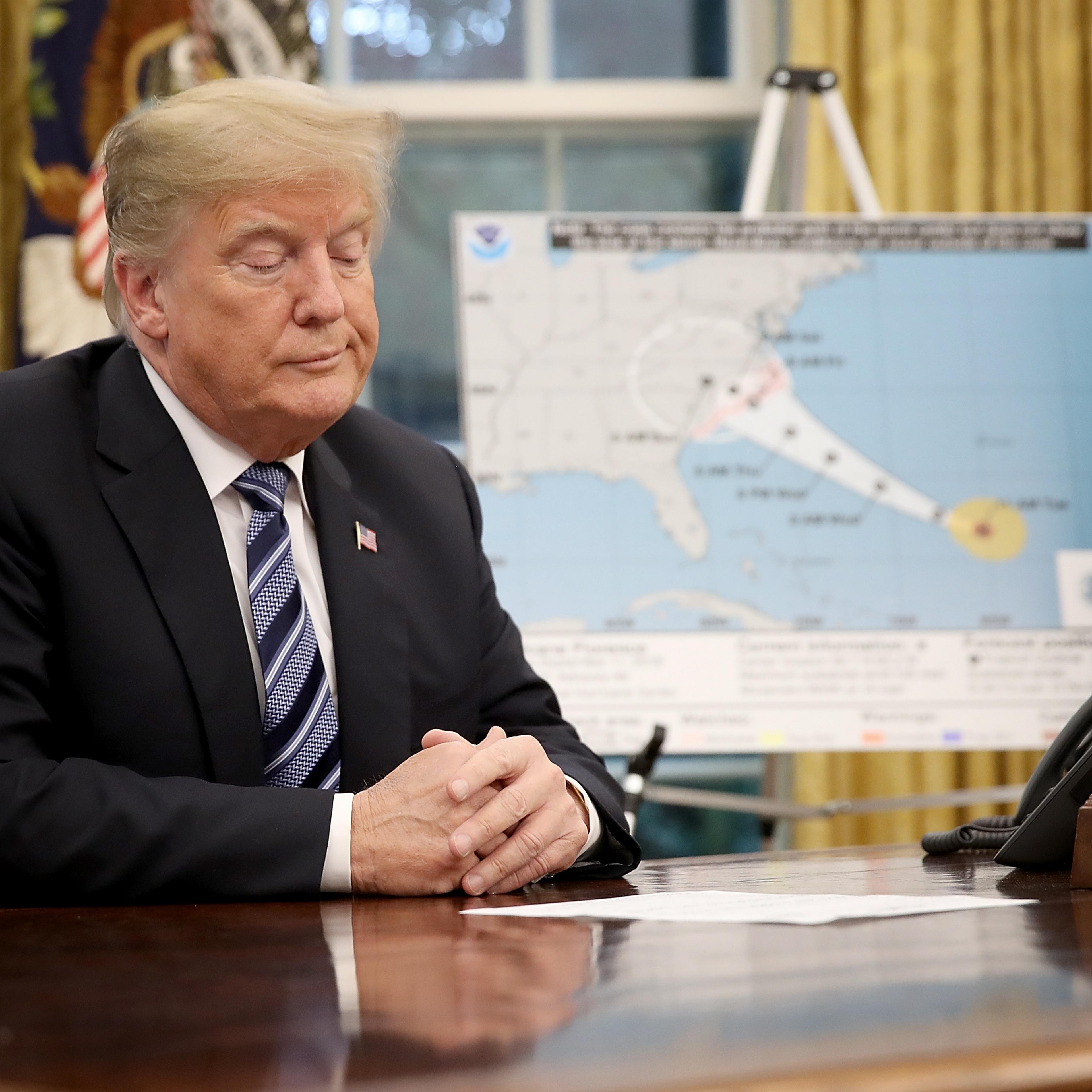 President Trump Meets With Homeland Security Secretary Nielsen And FEMA Administrator Long In The Oval Office