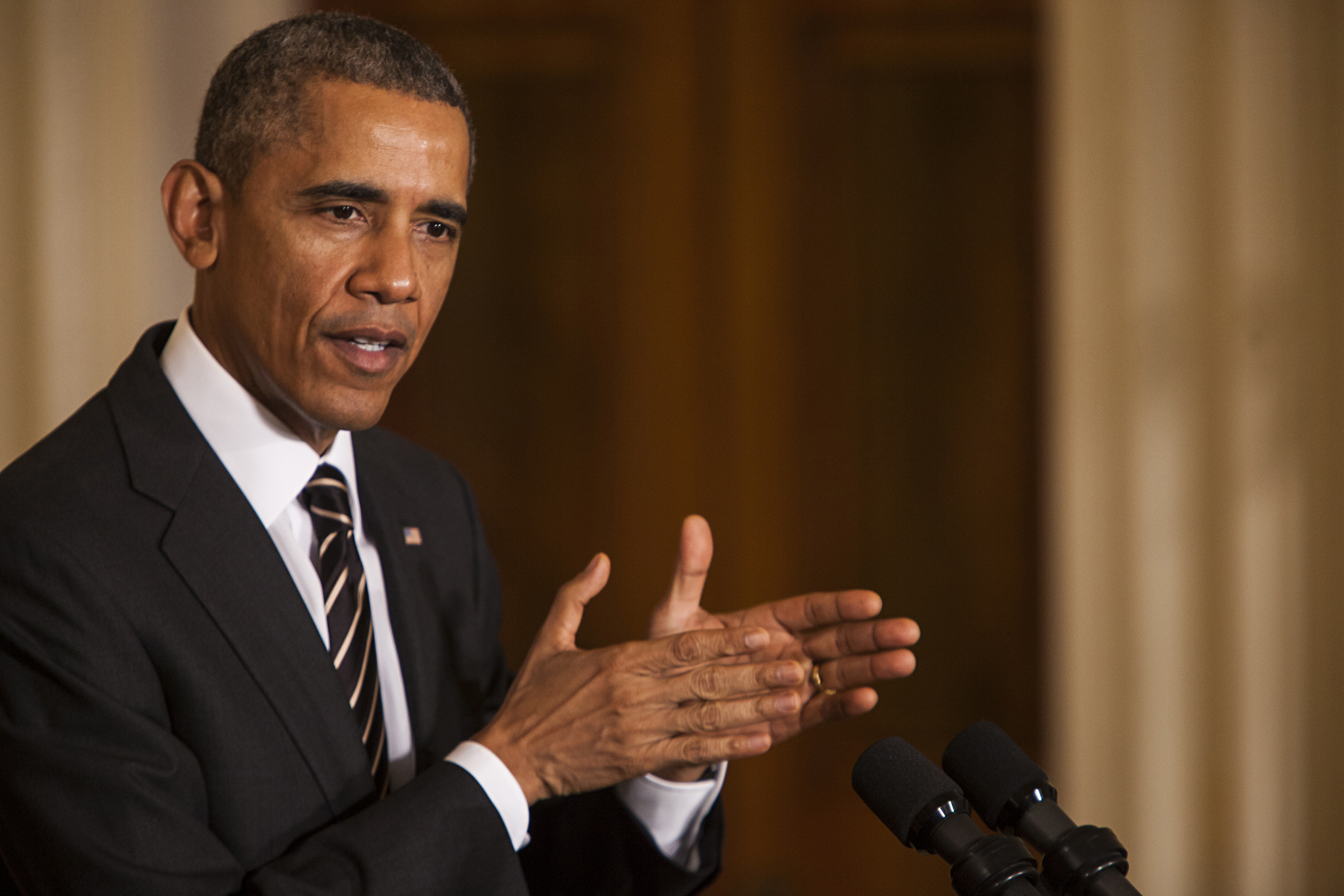 US President Obama and German Chancellor Merkel hold press conference at White House