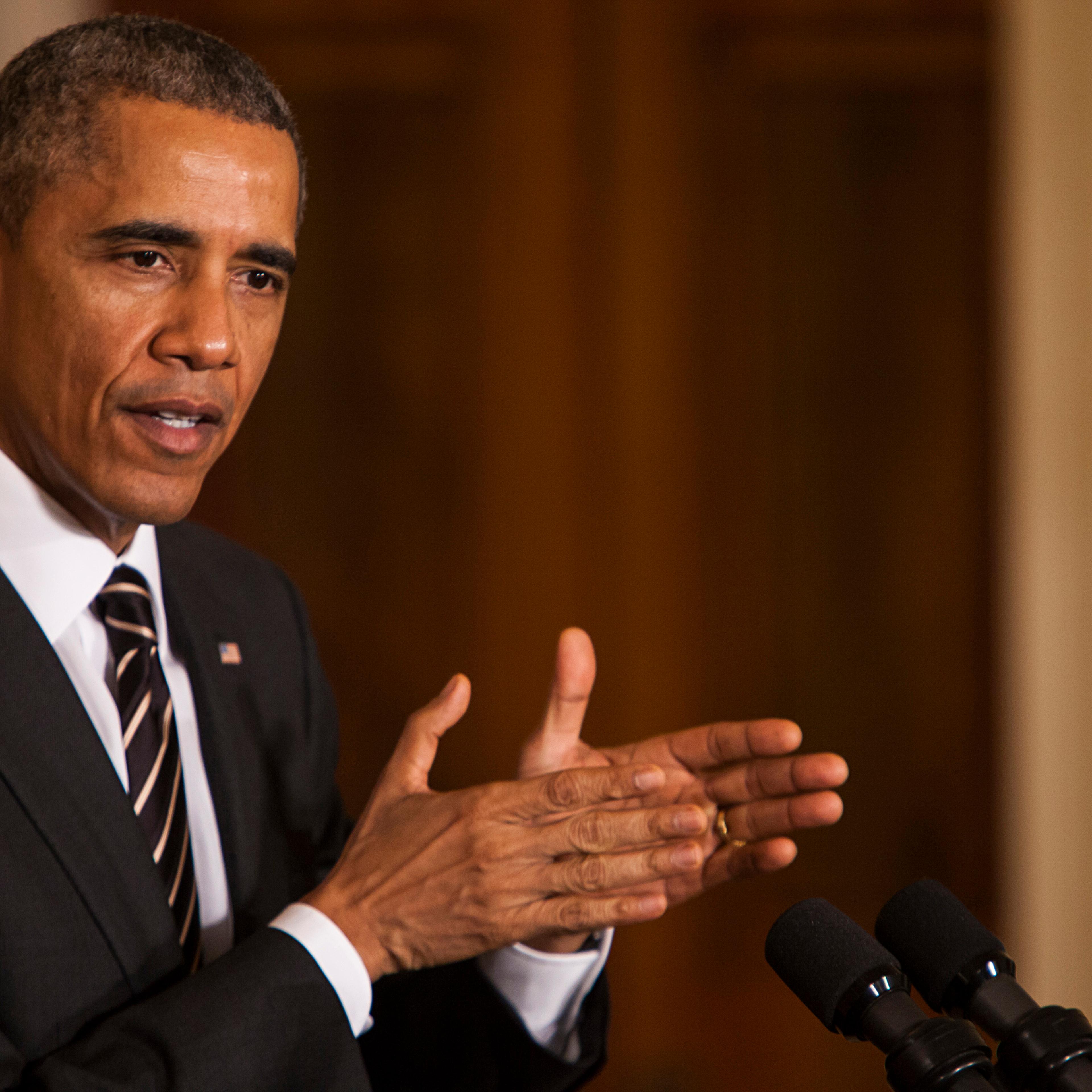 US President Obama and German Chancellor Merkel hold press conference at White House