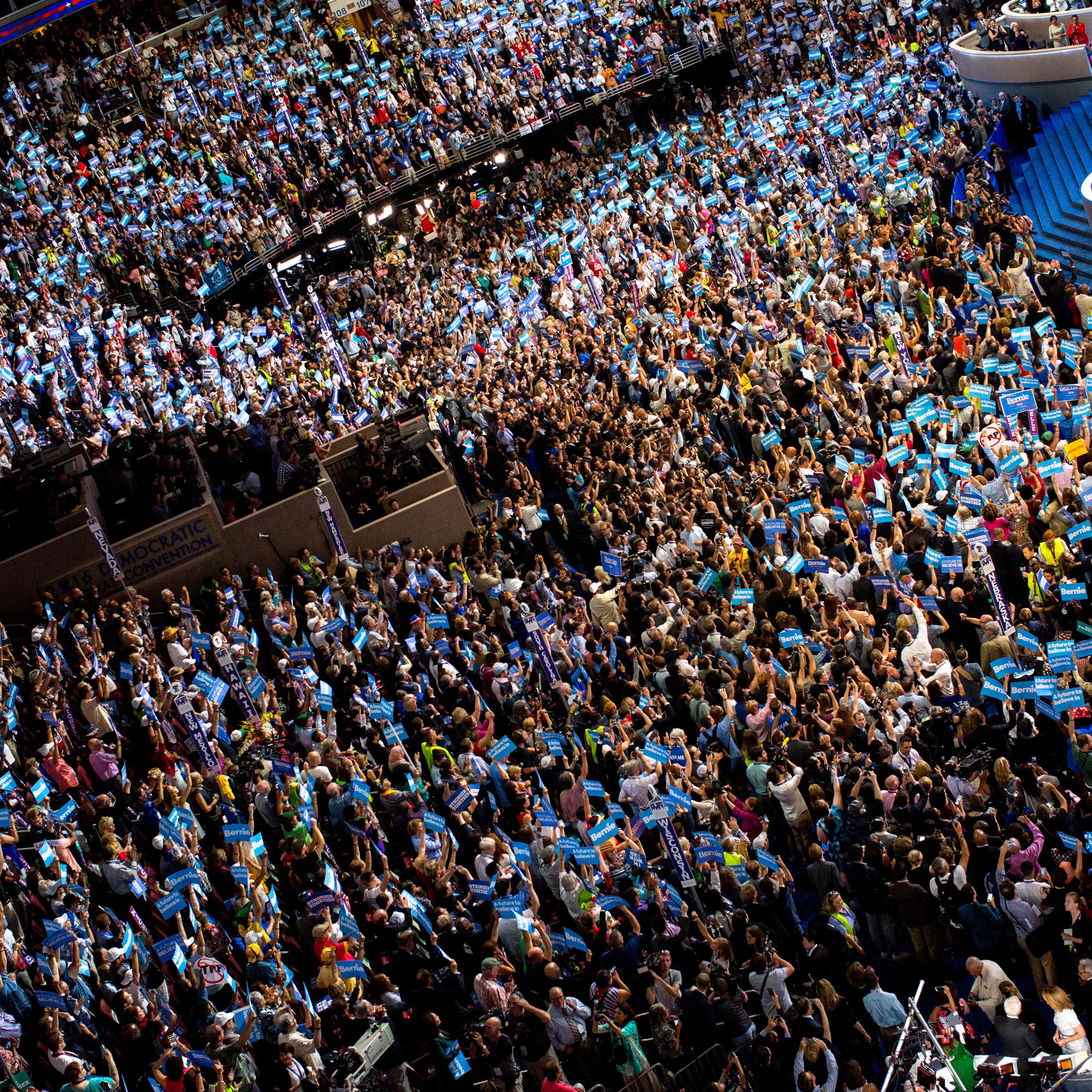 PHILADELPHIA, PA. – 07/25/2016: Senator Bernie Sanders spoke at the Democratic National Convention at the Wells Fargo Center, July 25, 2016 in Philadelphia, Pennsylvania.(Natalie Keyssar for TIME)
