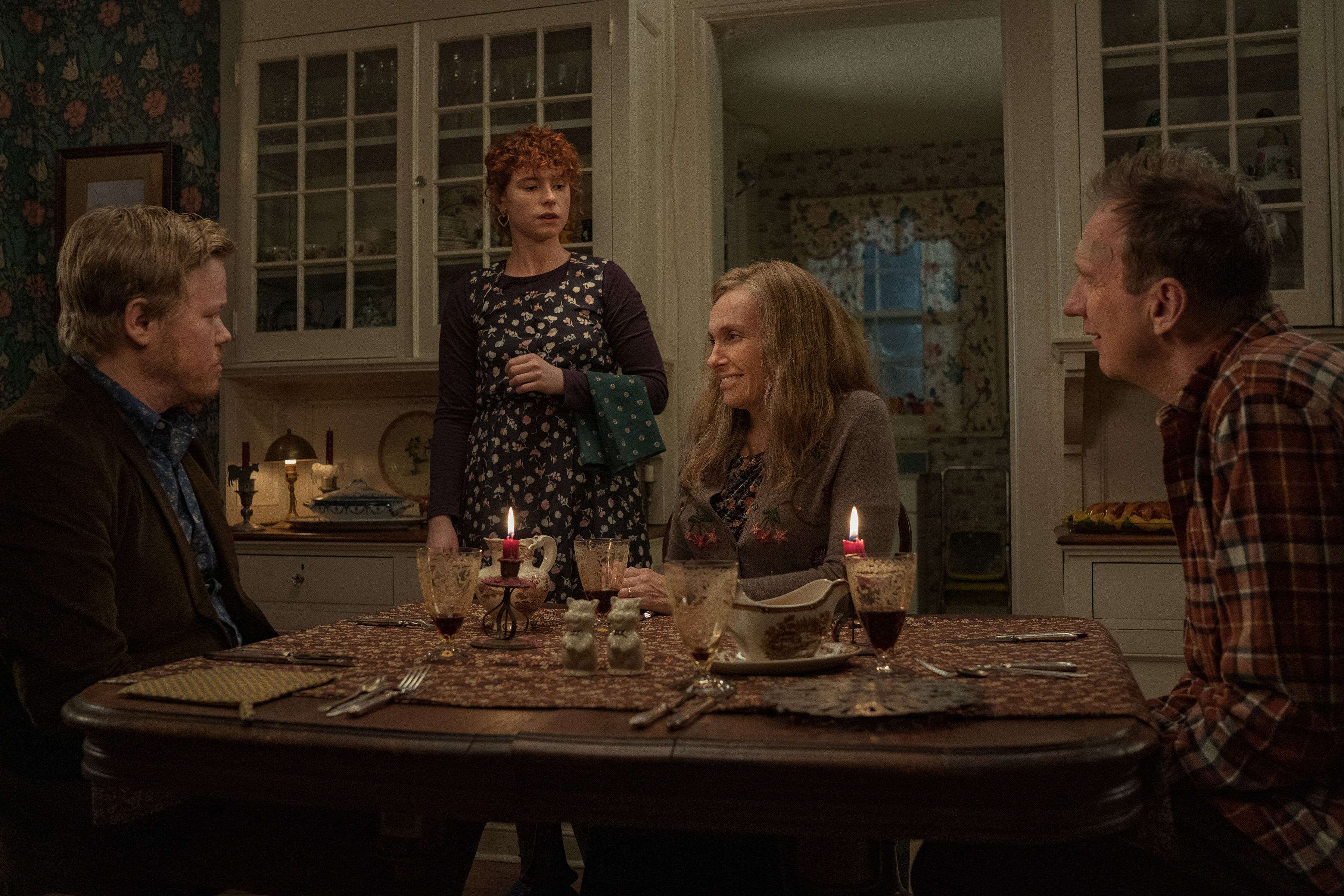 Jesse Plemons, Jessie Buckley, Toni Collette and David Thewlis in 'I'm Thinking Of Ending Things.'