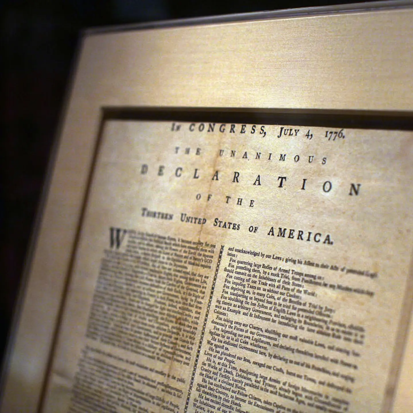 Declaration Of Independence Displayed In New York