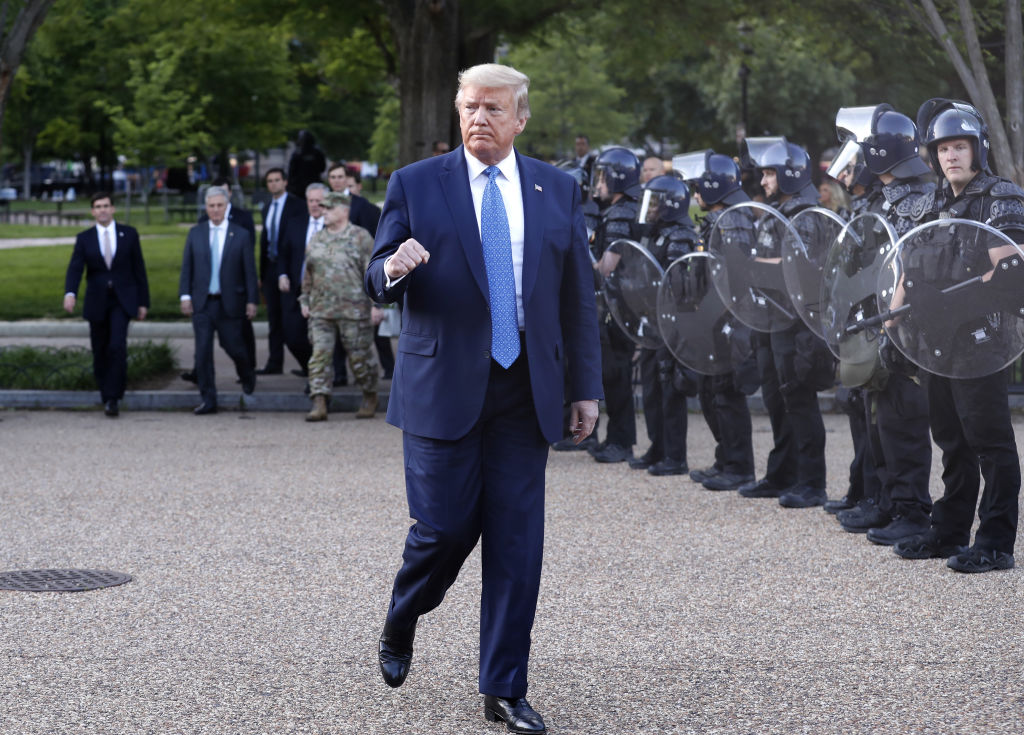 Trump Visits Church Across From White House That Was Hit by Fire