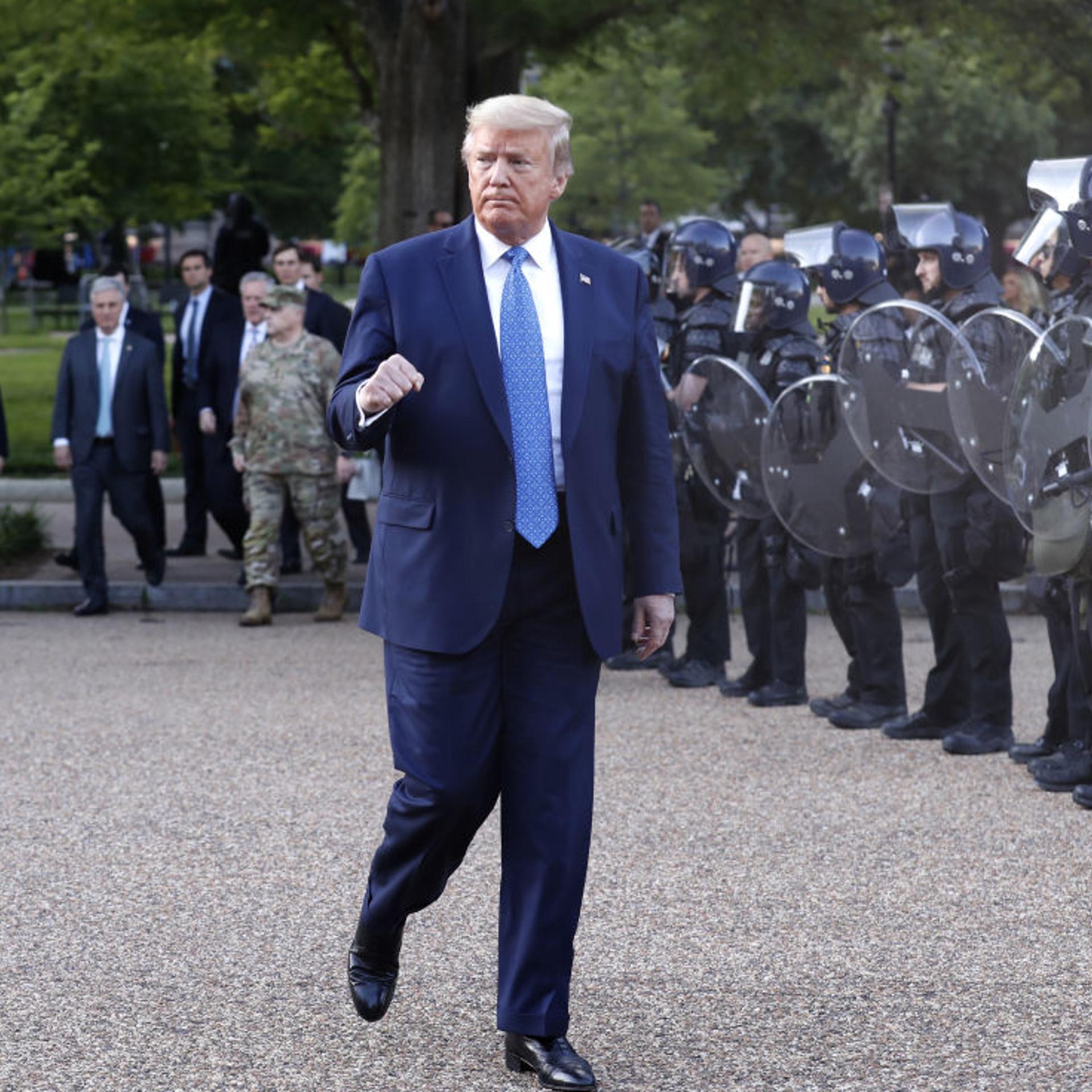 Trump Visits Church Across From White House That Was Hit by Fire